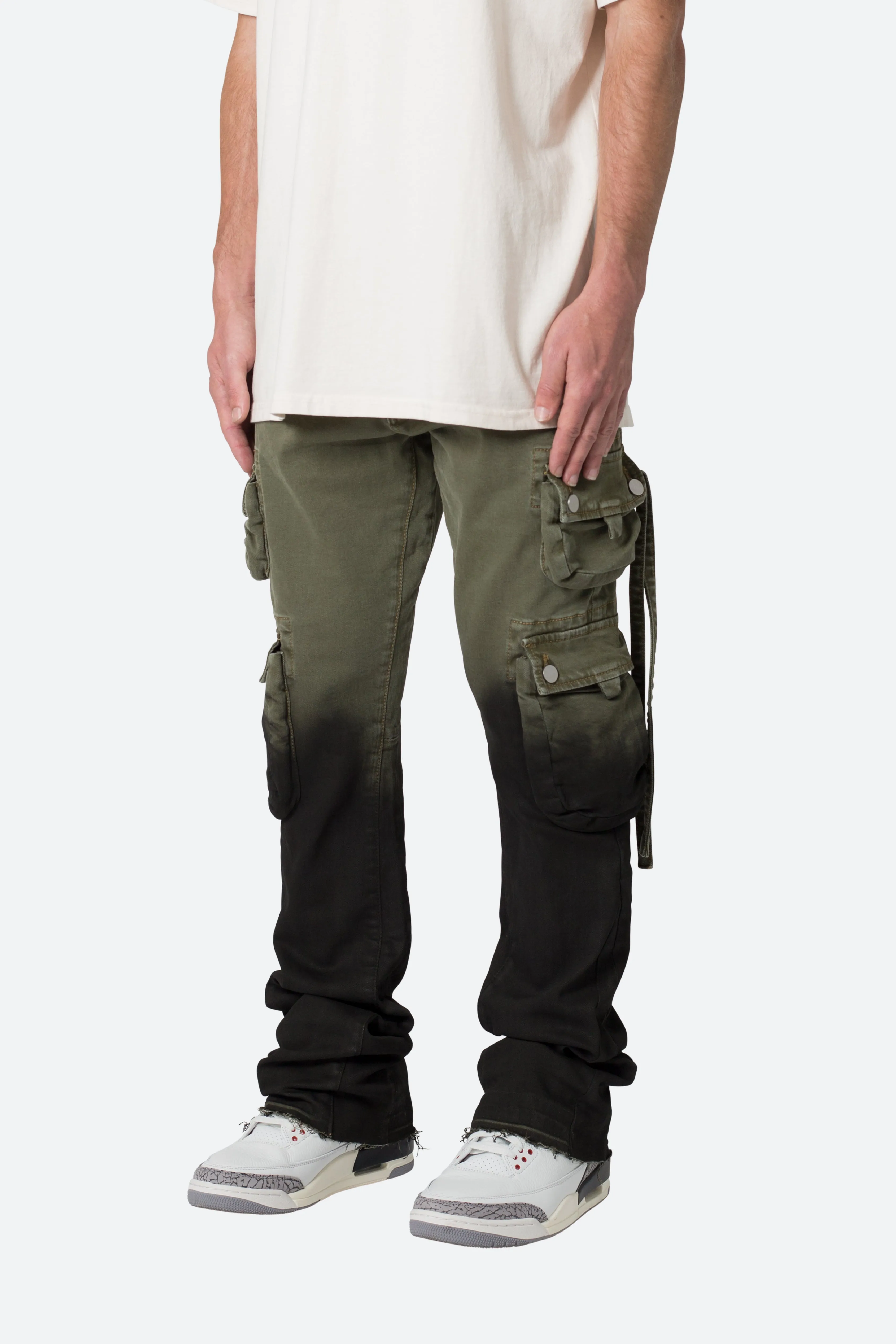B569 Cargo Flare Denim - Olive/Black sold by MNML product image thumbnail 4