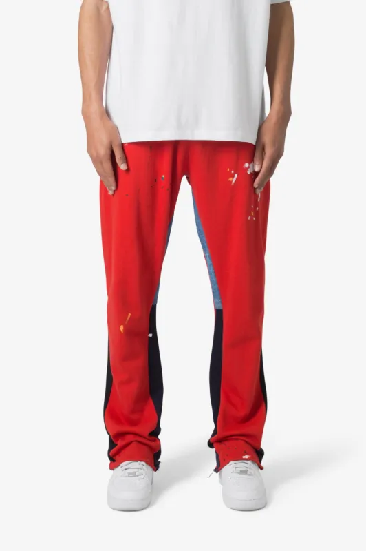 Contrast Bootcut Sweatpants - Red sold by MNML