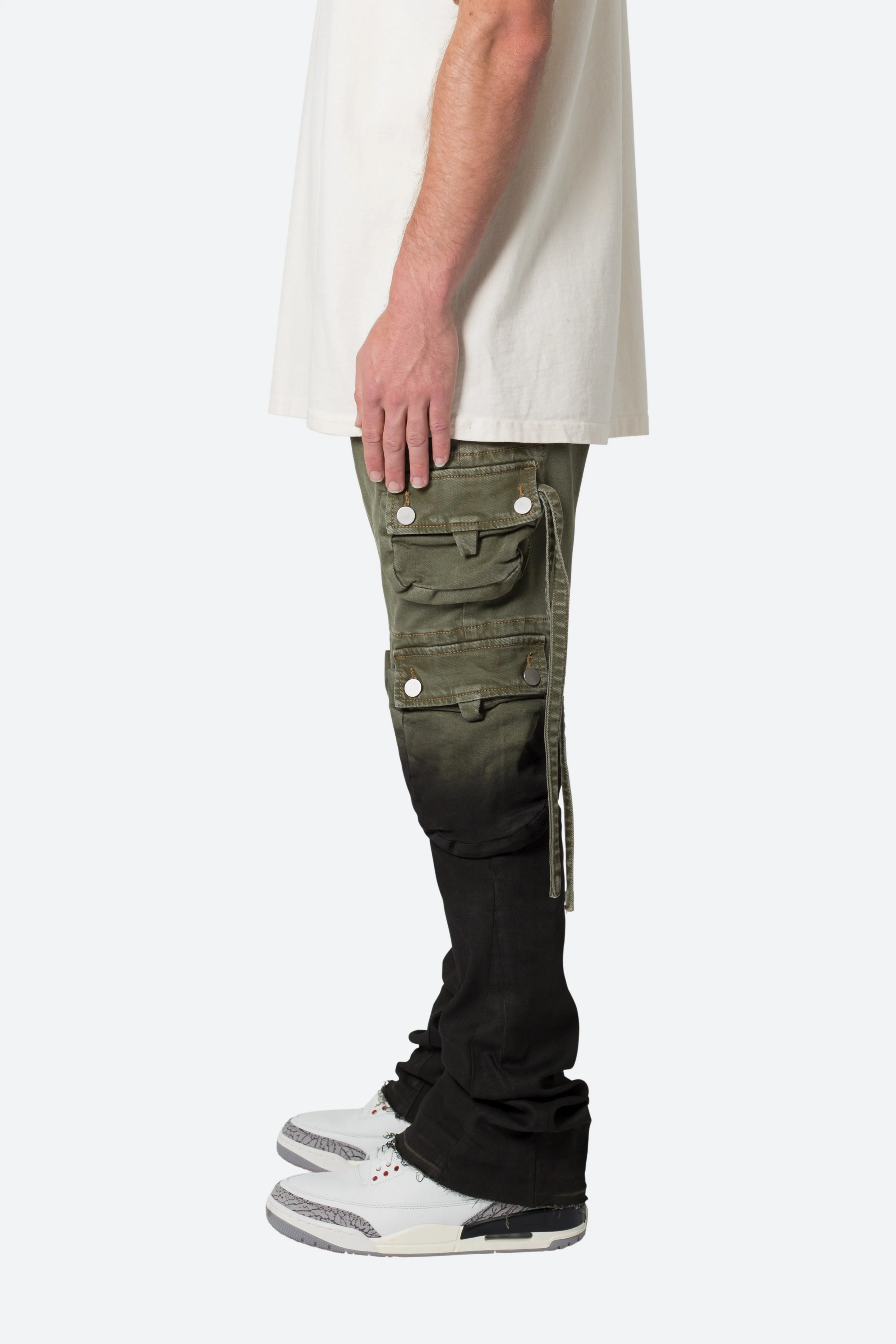 B569 Cargo Flare Denim - Olive/Black sold by MNML product image thumbnail 5