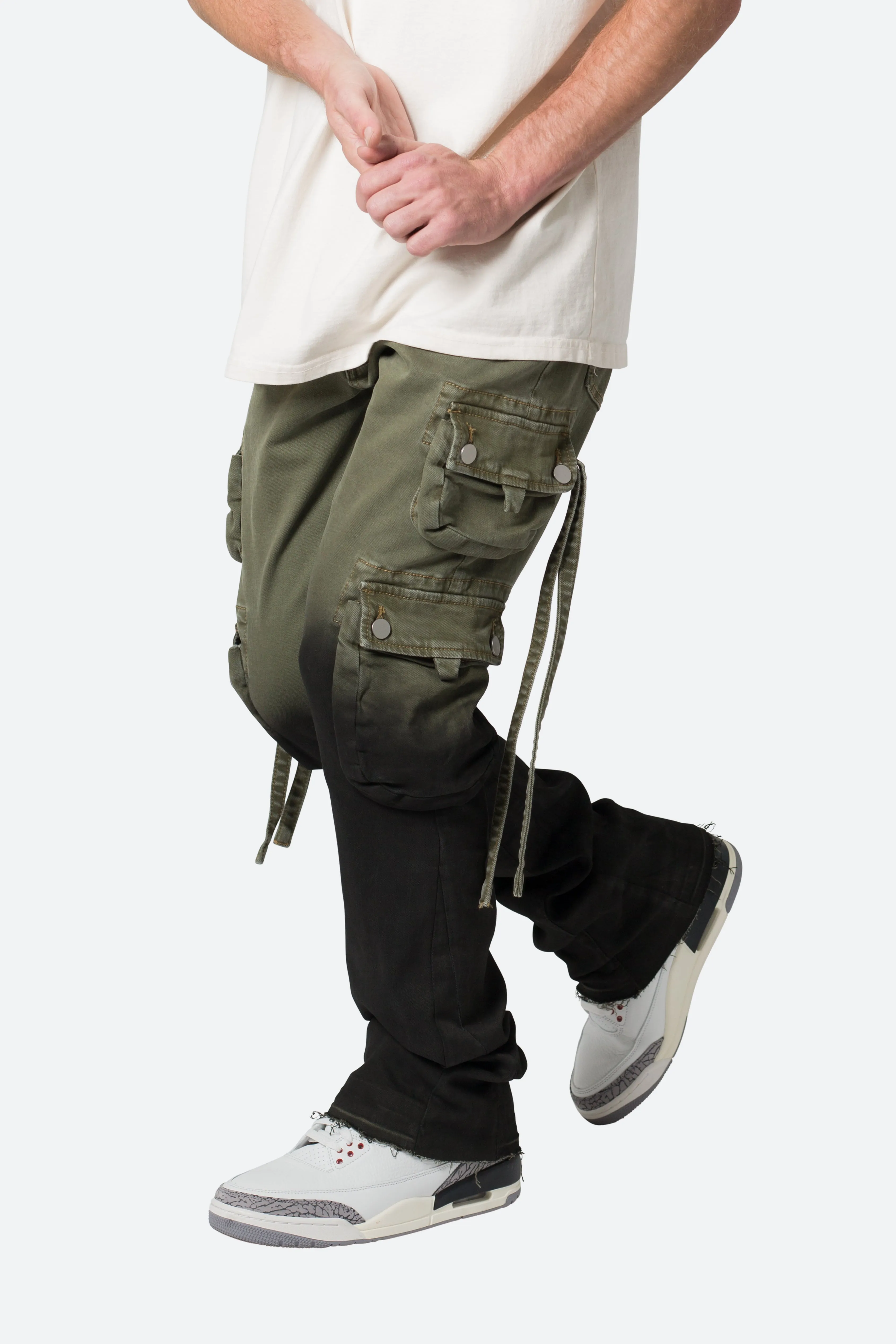 B569 Cargo Flare Denim - Olive/Black sold by MNML product image thumbnail 2