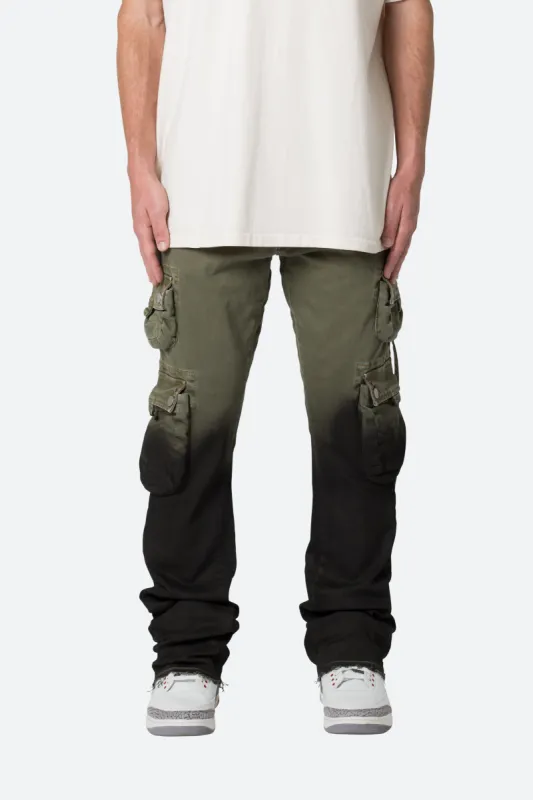 B569 Cargo Flare Denim - Olive/Black sold by MNML