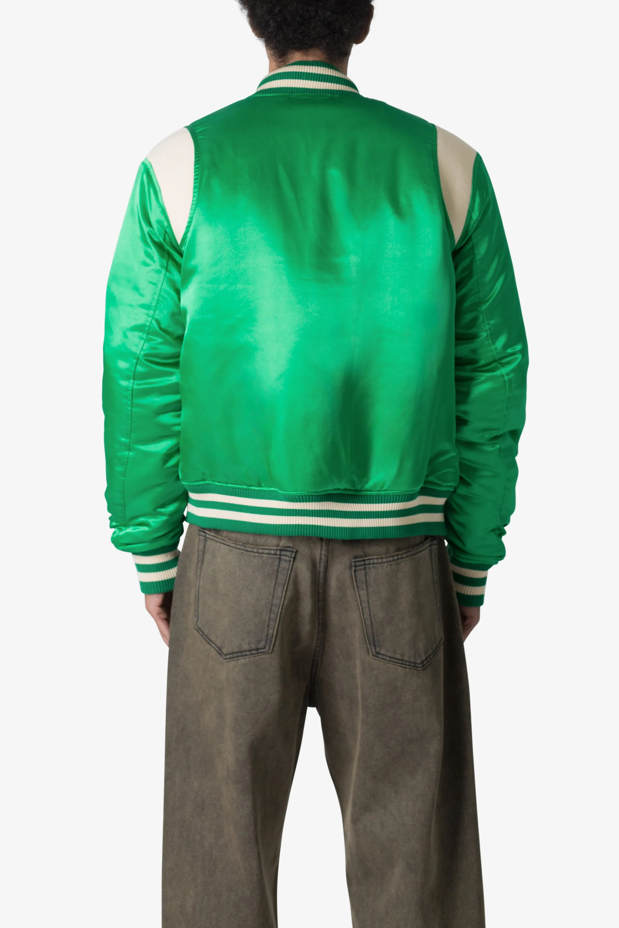 Classic Varsity Jacket - Green sold by MNML product image thumbnail 5