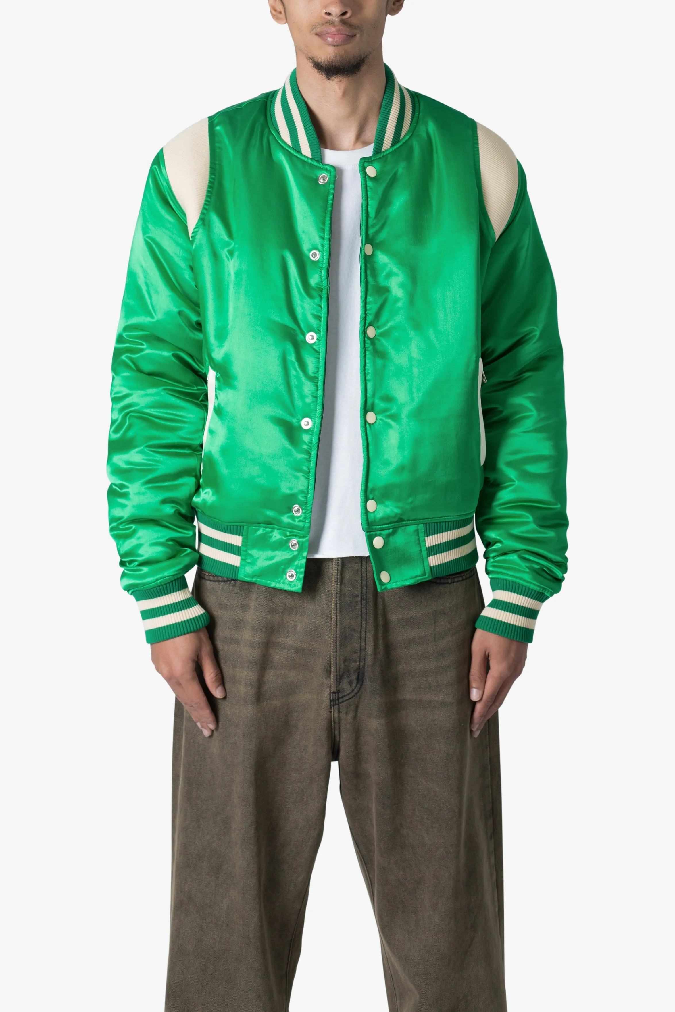 Classic Varsity Jacket - Green sold by MNML product image thumbnail 2