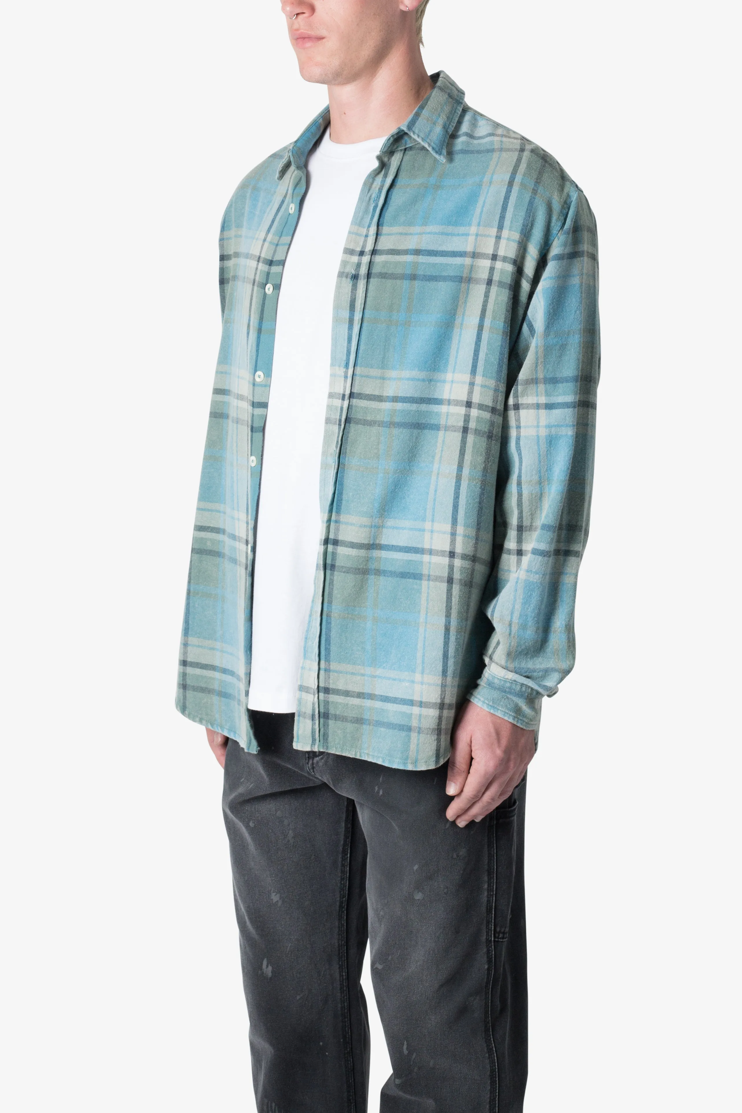 Vintage Plaid Shirt - Blue/Black sold by MNML product image thumbnail 4