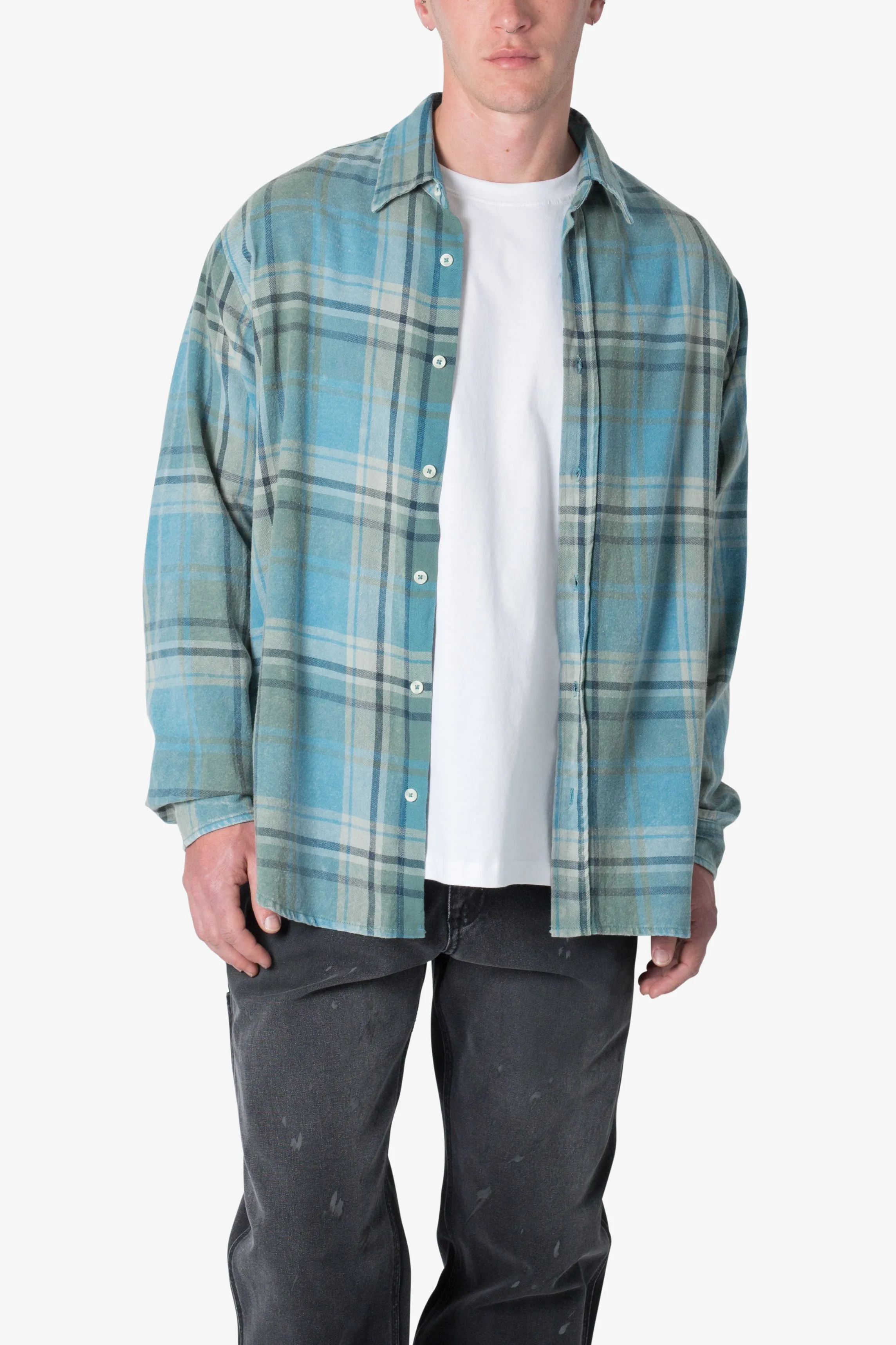 Vintage Plaid Shirt - Blue/Black sold by MNML product image thumbnail 2