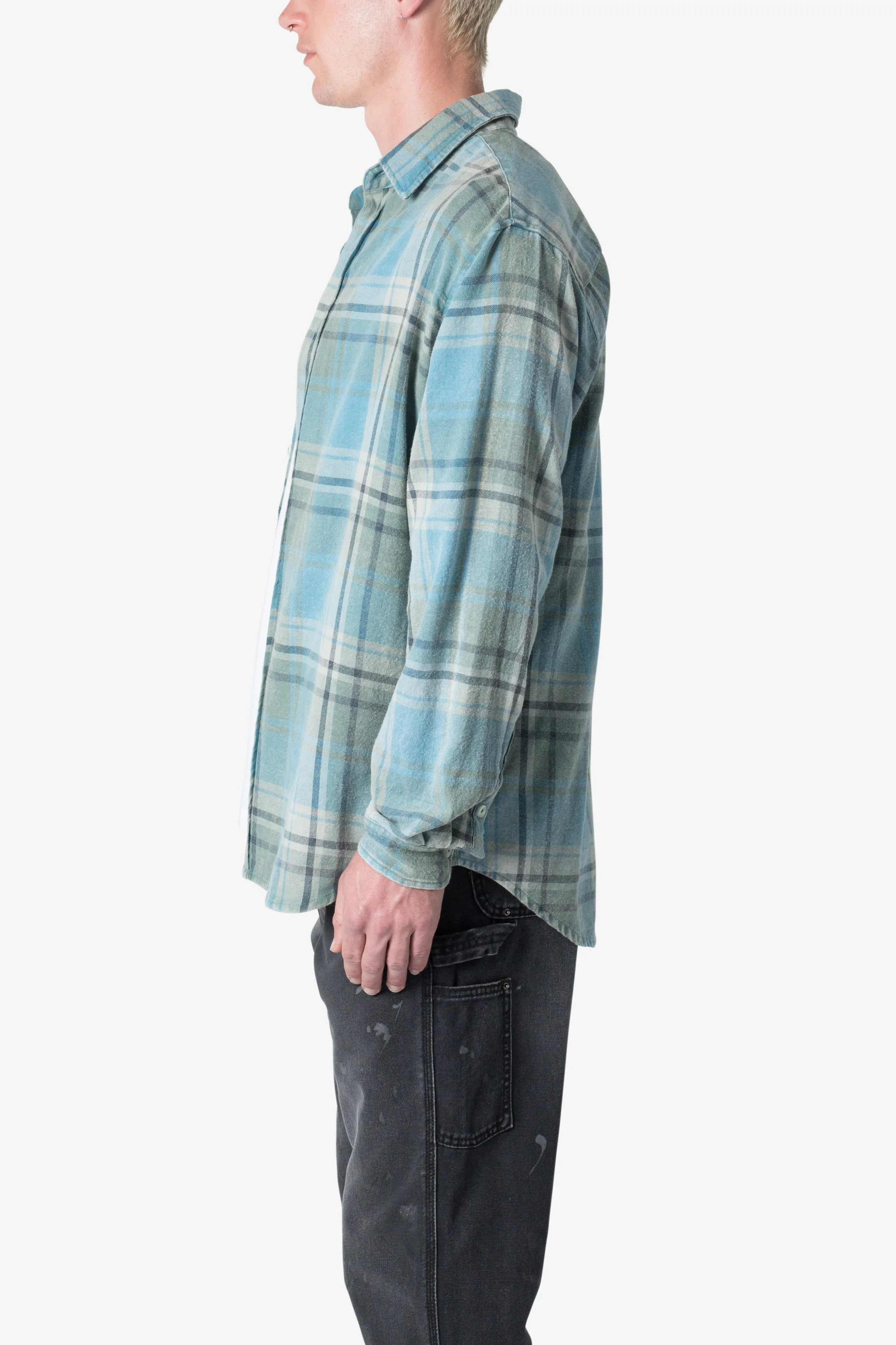 Vintage Plaid Shirt - Blue/Black sold by MNML product image thumbnail 5