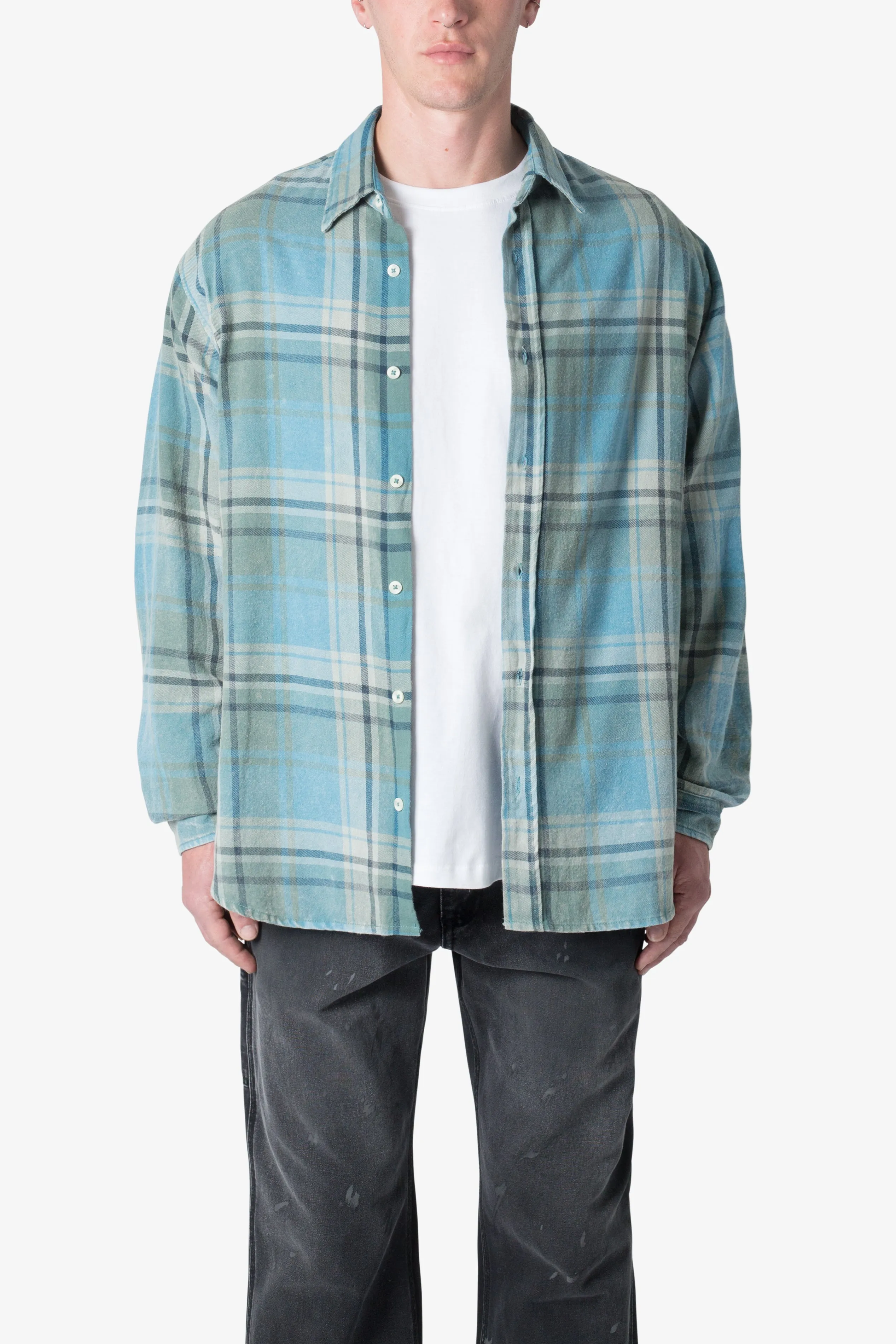Vintage Plaid Shirt - Blue/Black sold by MNML product image thumbnail 3