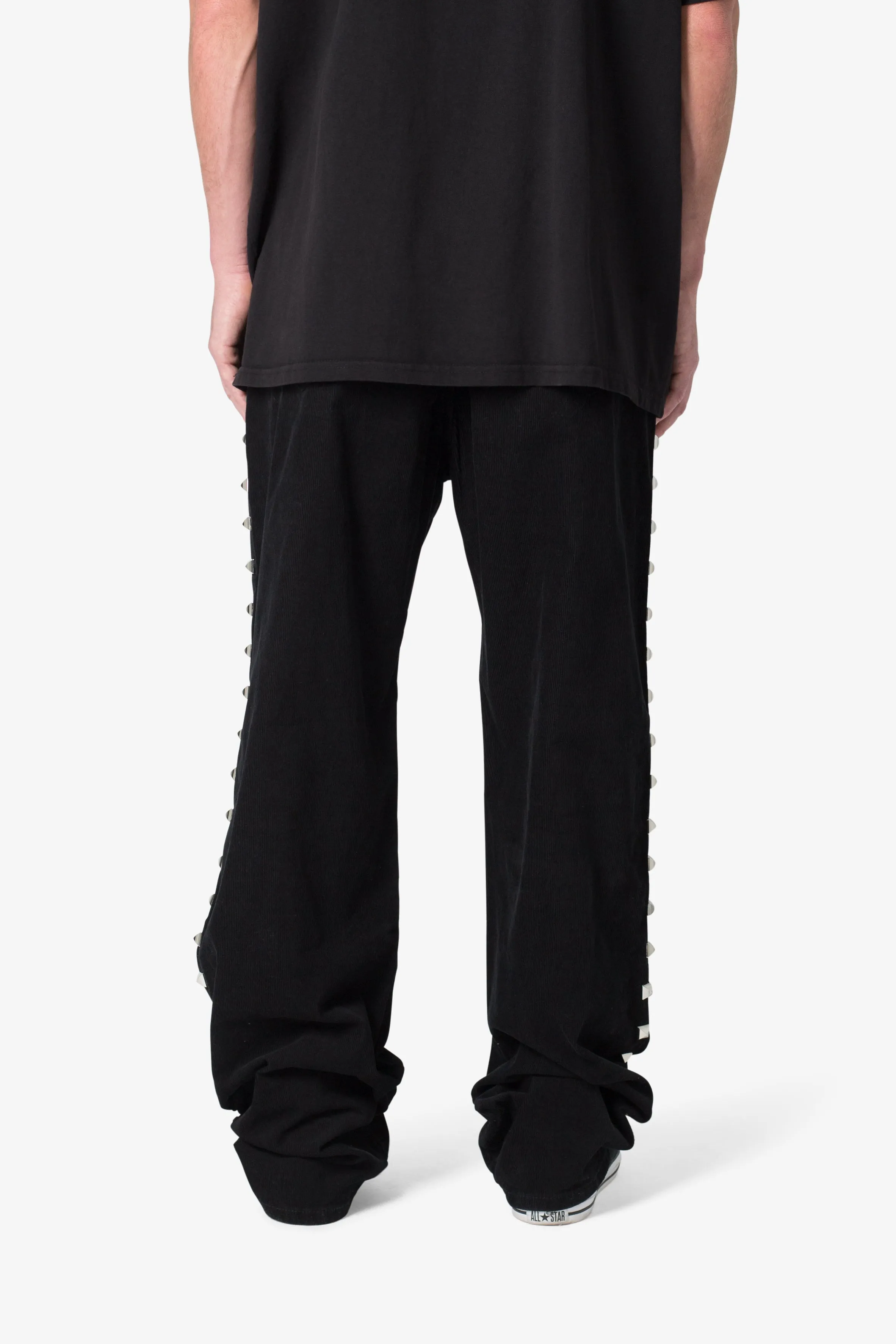 Ultra Baggy Studded Corduroy Pants - Black sold by MNML product image thumbnail 5