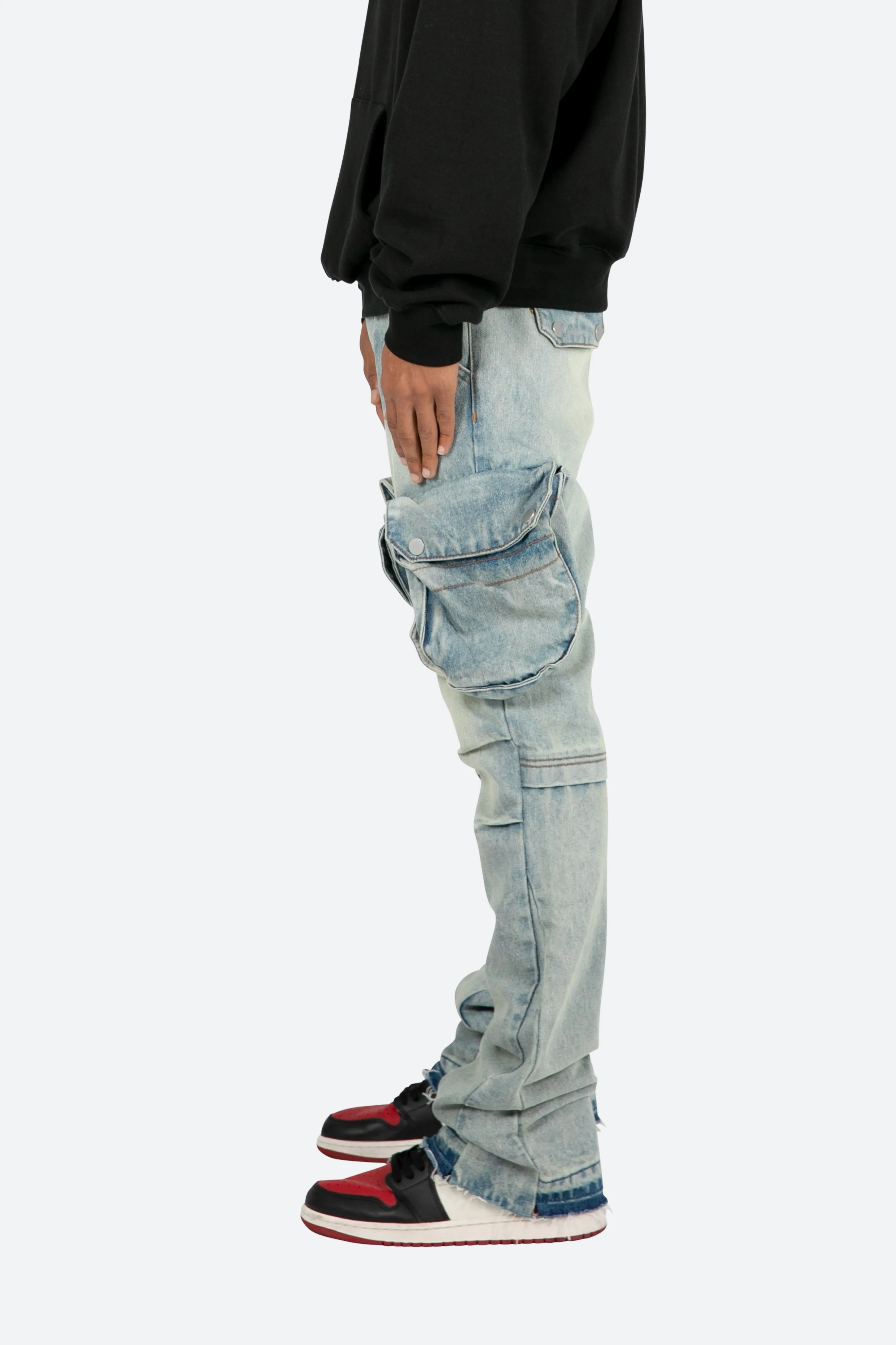 B480 Cargo Flare Denim - Vintage Blue sold by MNML product image thumbnail 5