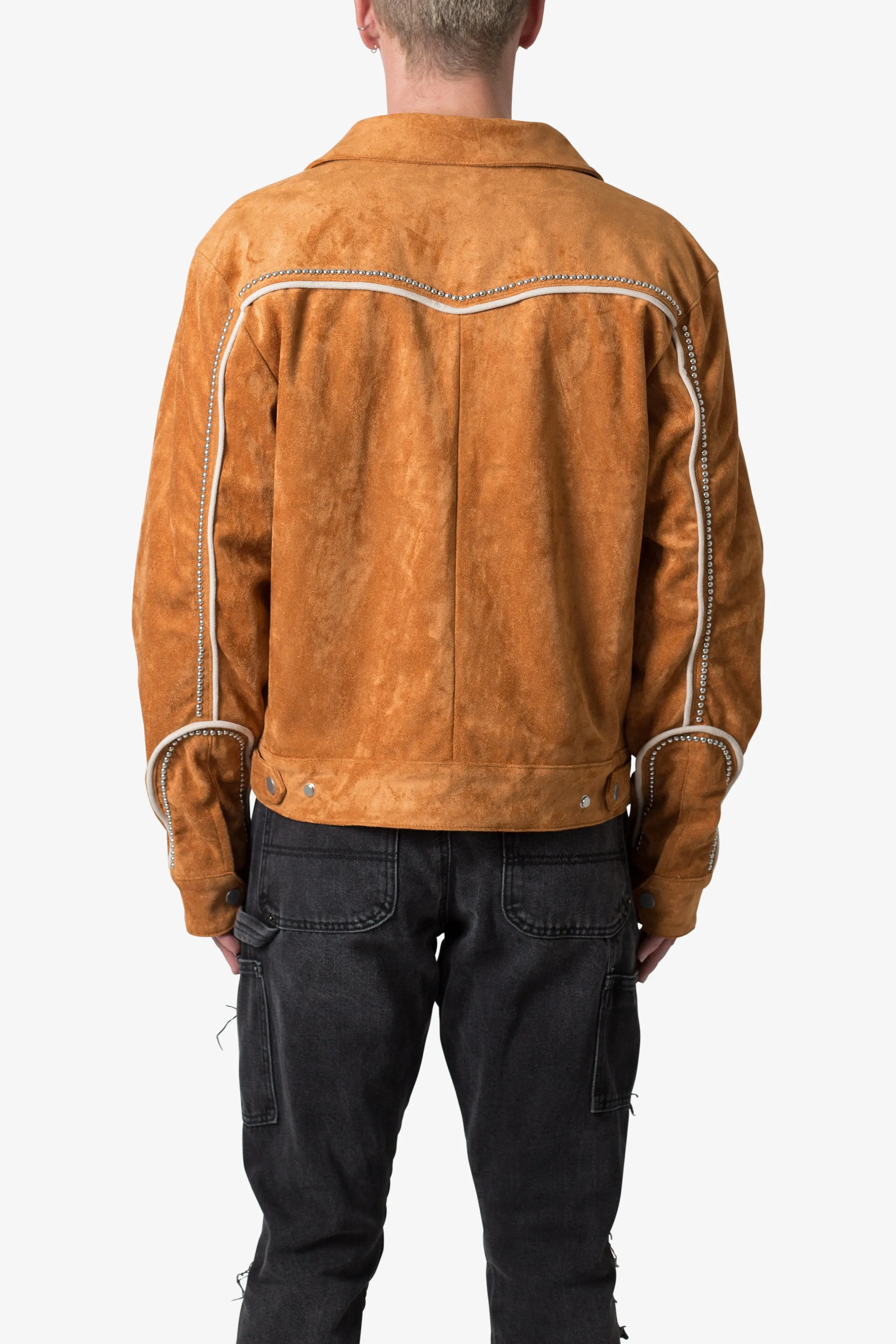 Suede Collared Jacket - Orange sold by MNML product image thumbnail 5
