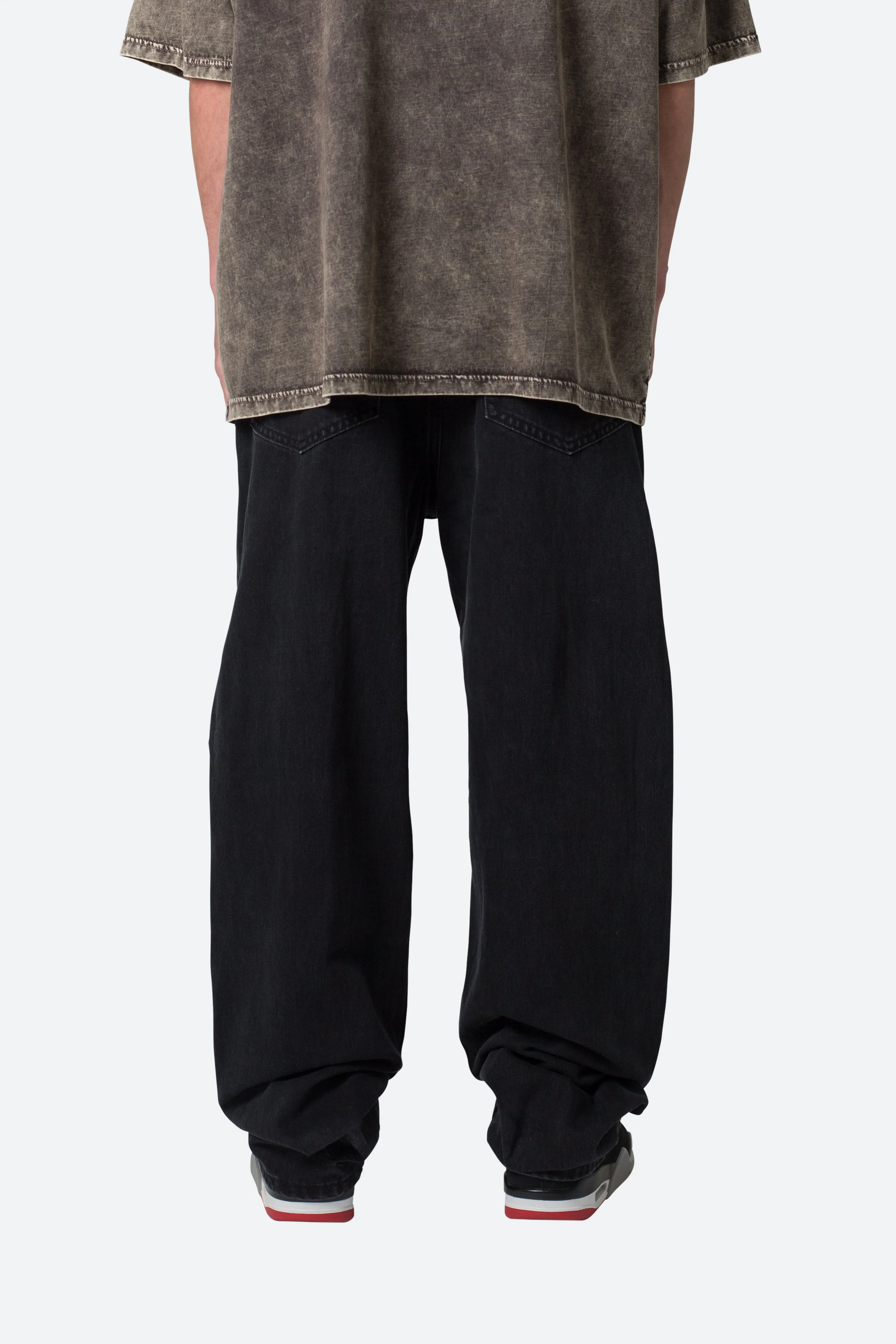 Knee Distressed Ultra Baggy Denim - Black sold by MNML product image thumbnail 5