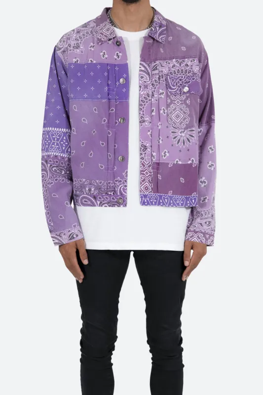 Bandana Trucker Shirt - Purple sold by MNML