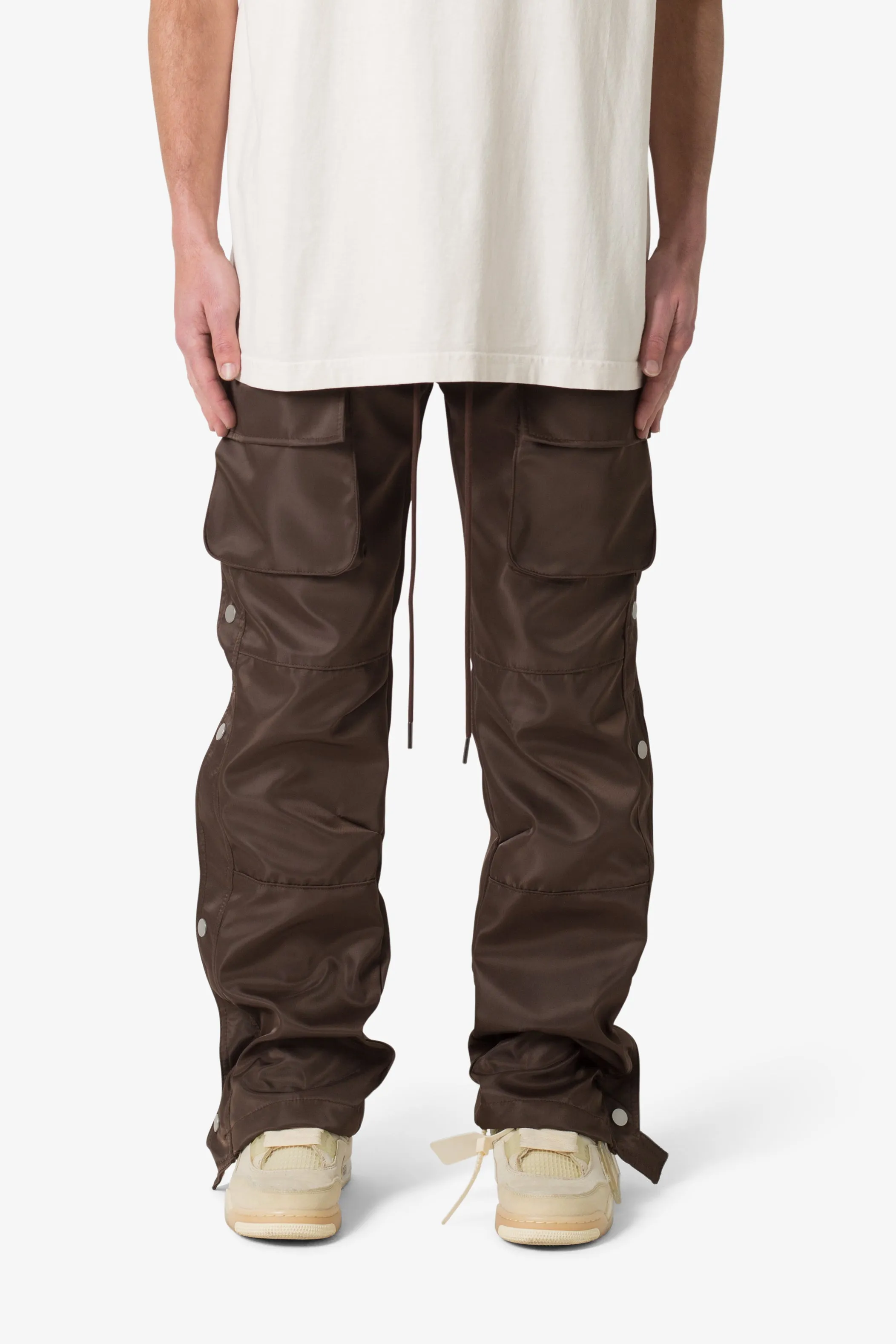 Snap Front Cargo Pants - Brown sold by MNML