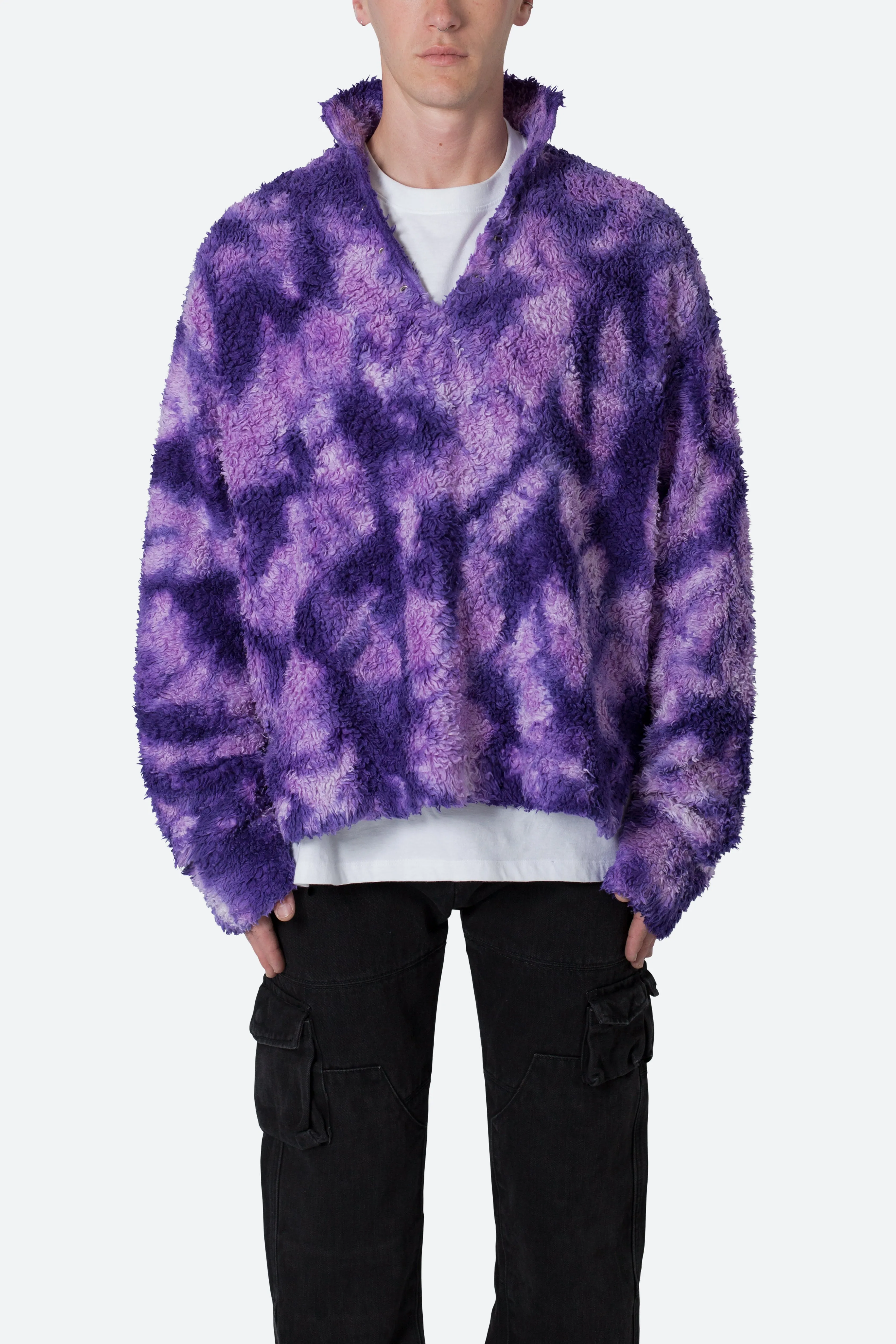 Tie Dye Sherpa Pullover - Purple sold by MNML product image thumbnail 2