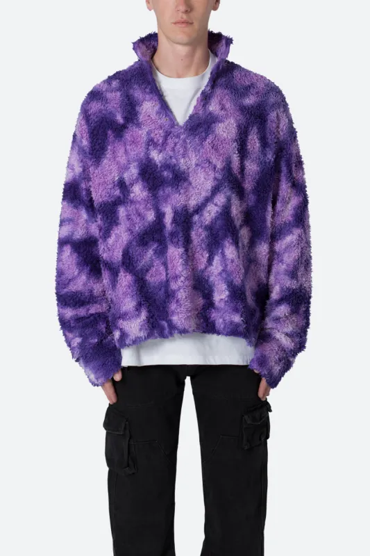 Tie Dye Sherpa Pullover - Purple sold by MNML