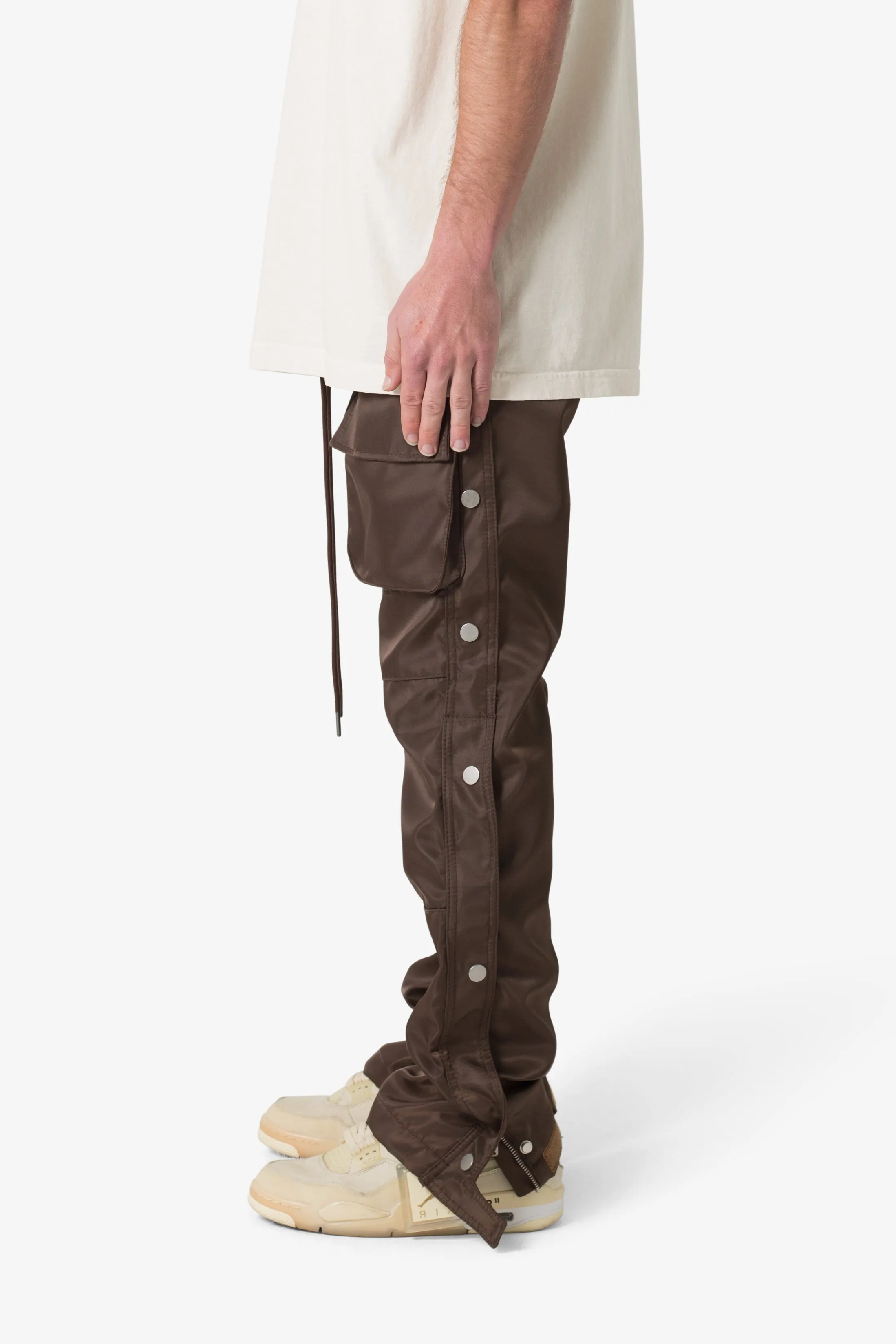 Snap Front Cargo Pants - Brown sold by MNML product image thumbnail 4