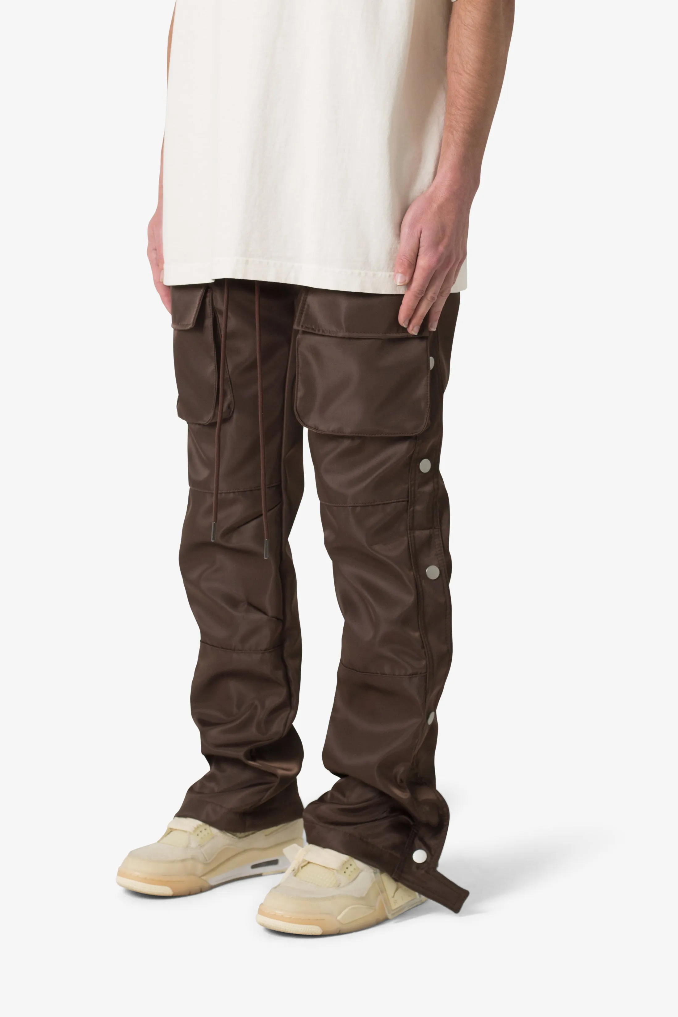 Snap Front Cargo Pants - Brown sold by MNML product image thumbnail 3
