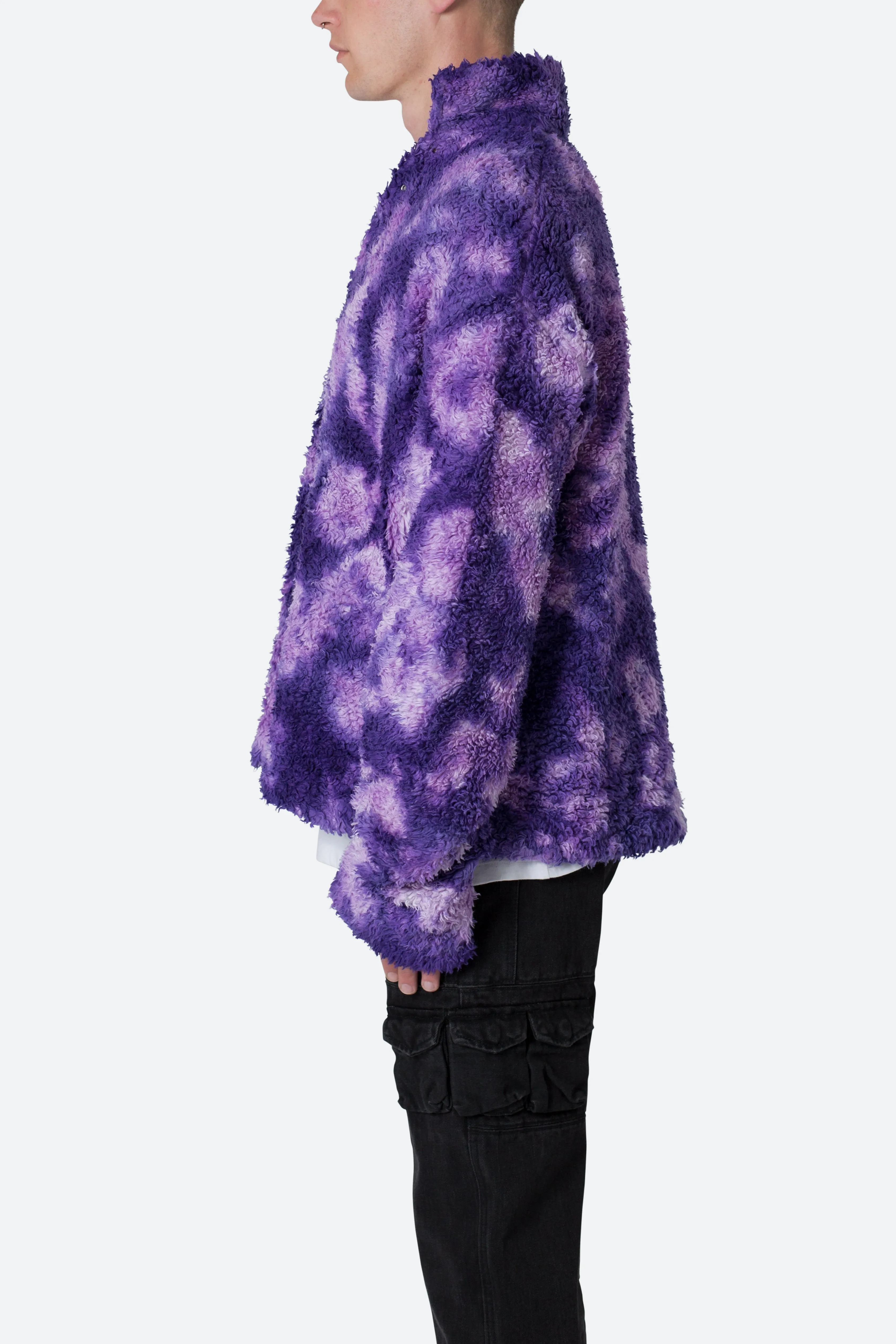 Tie Dye Sherpa Pullover - Purple sold by MNML product image thumbnail 4