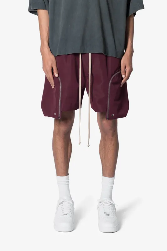 Front Pocket Geo Shorts - Plum sold by MNML