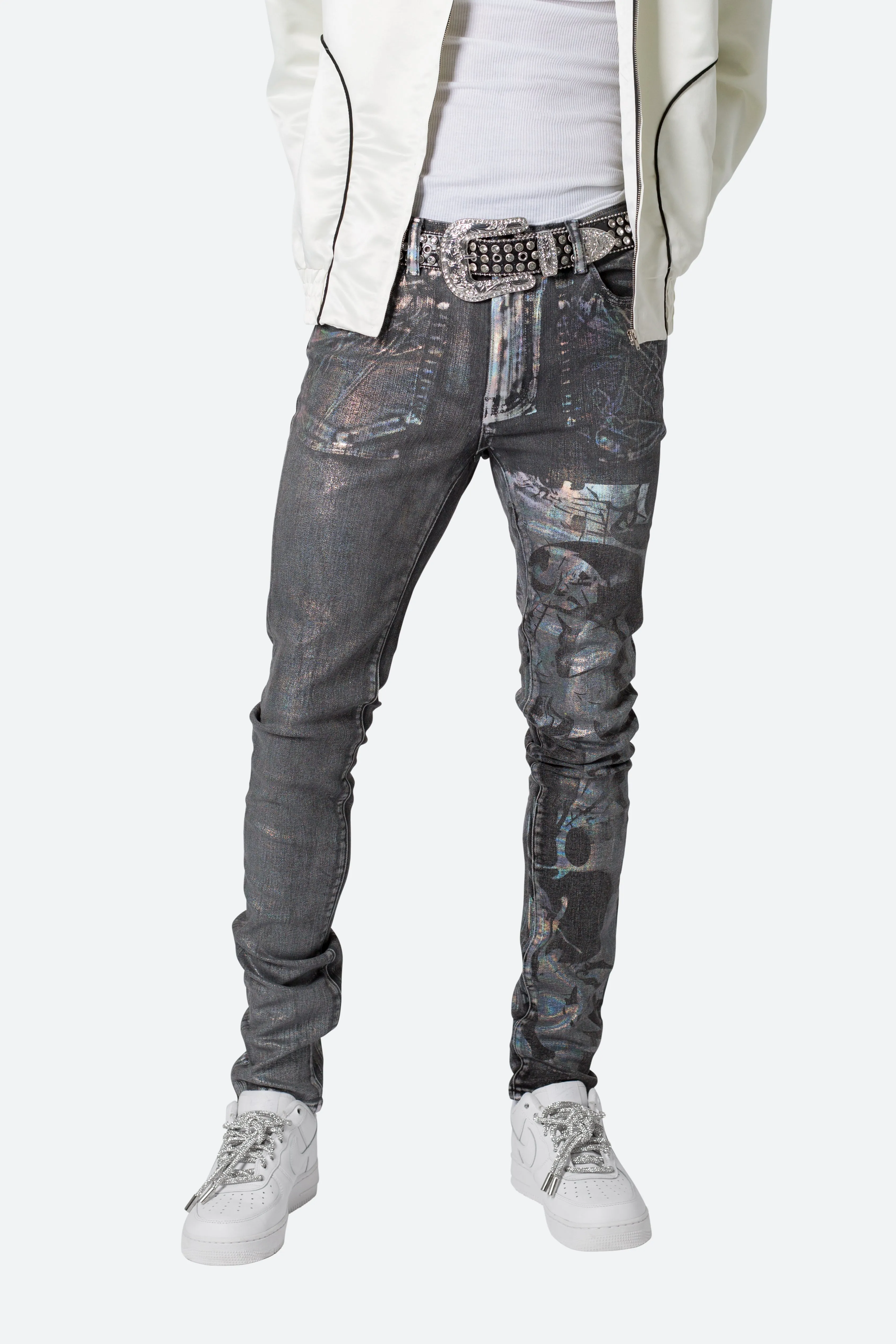 Allover Rhinestone Studded Belt - Black sold by MNML product image thumbnail 4