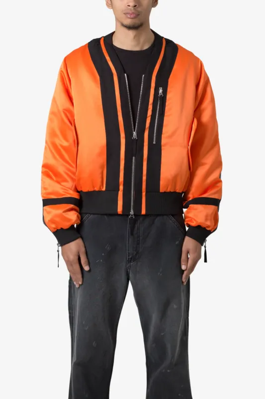 Taped Bomber Jacket - Orange/Black sold by MNML