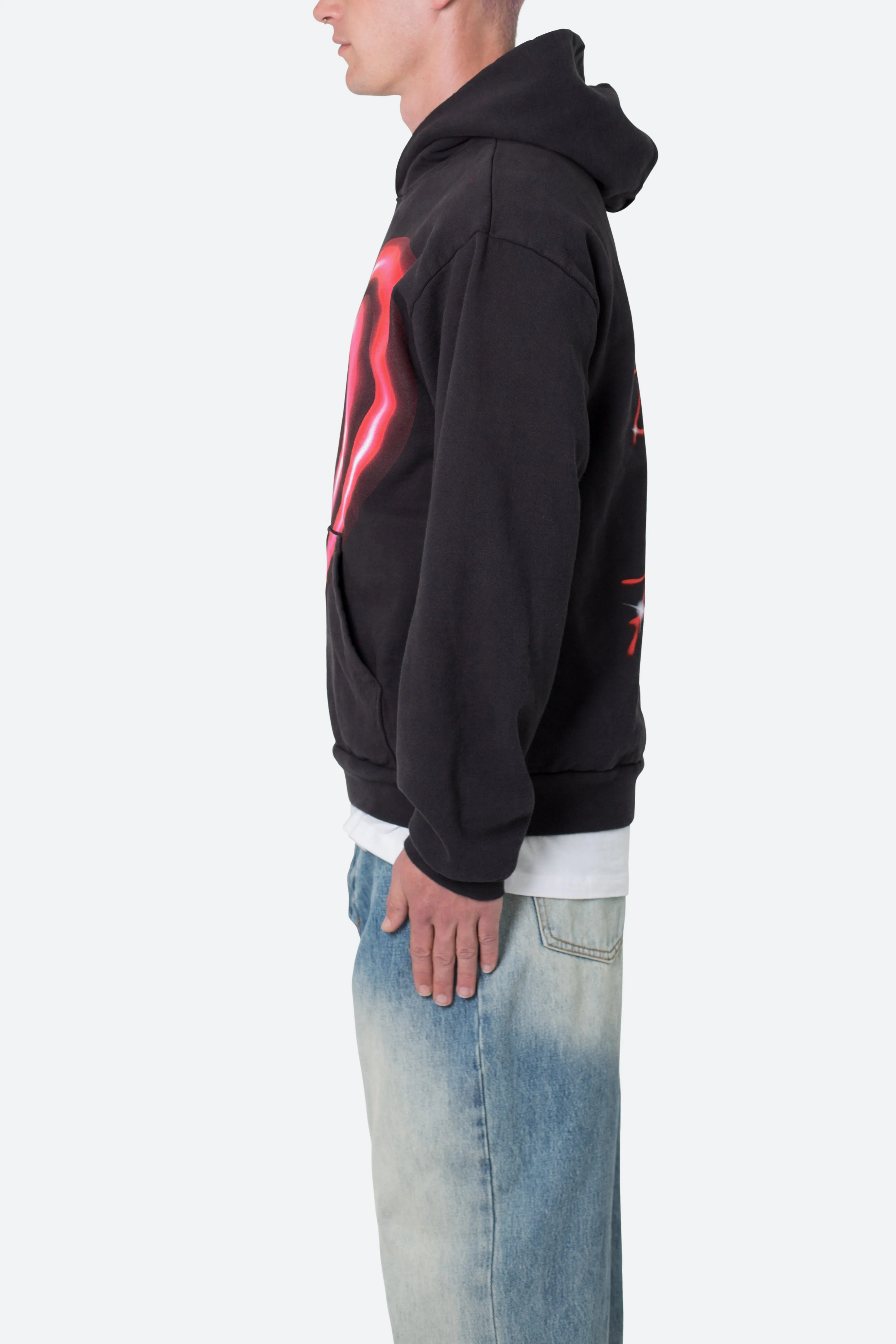 Broken Heart Hoodie - Off Black sold by MNML product image thumbnail 4