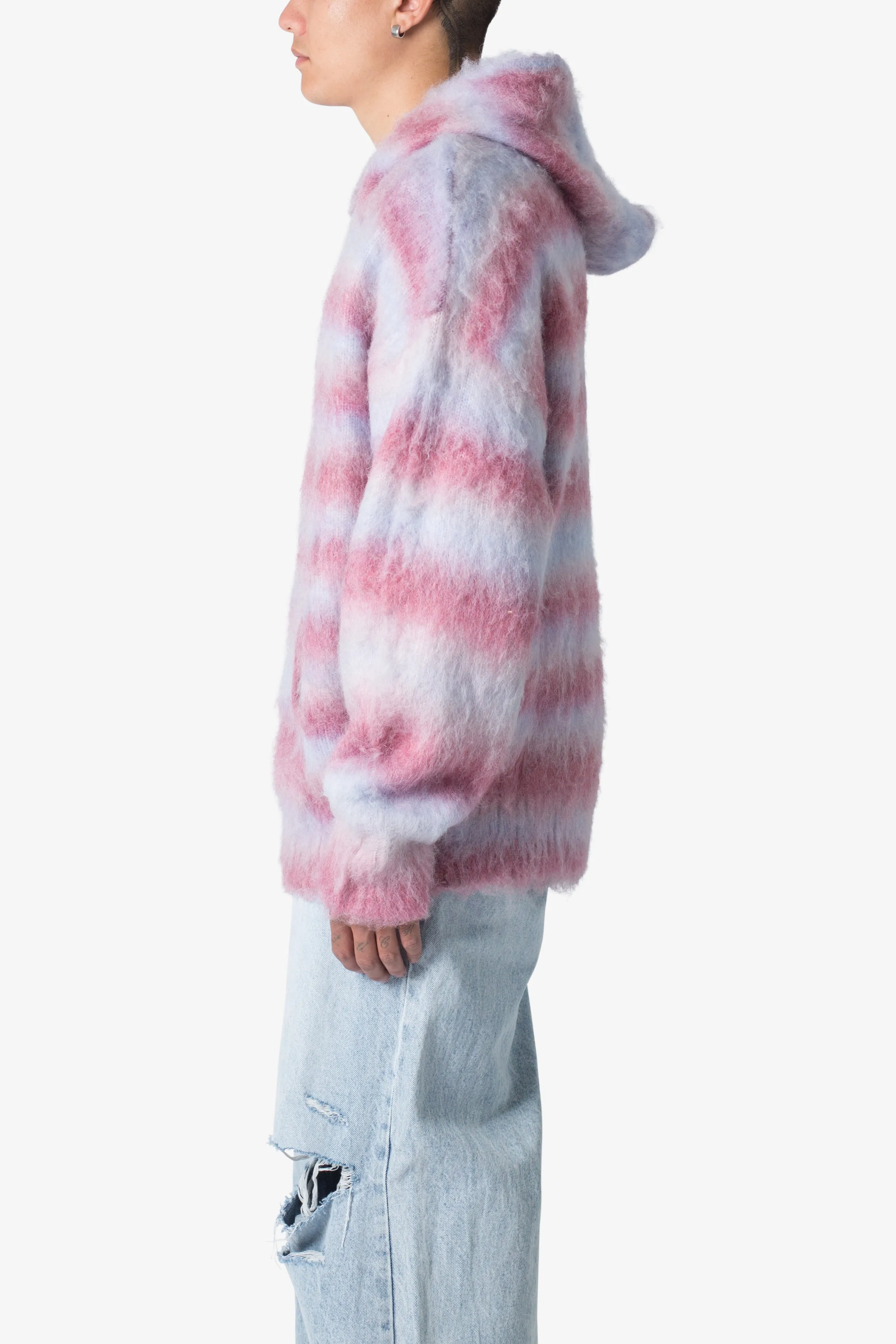 Striped Mohair Hoodie - Multi sold by MNML product image thumbnail 4