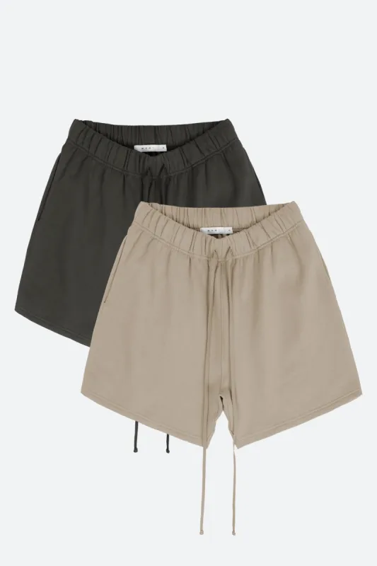 Every Day Sweatshorts 2 Pack - Vintage Black/Earth sold by MNML