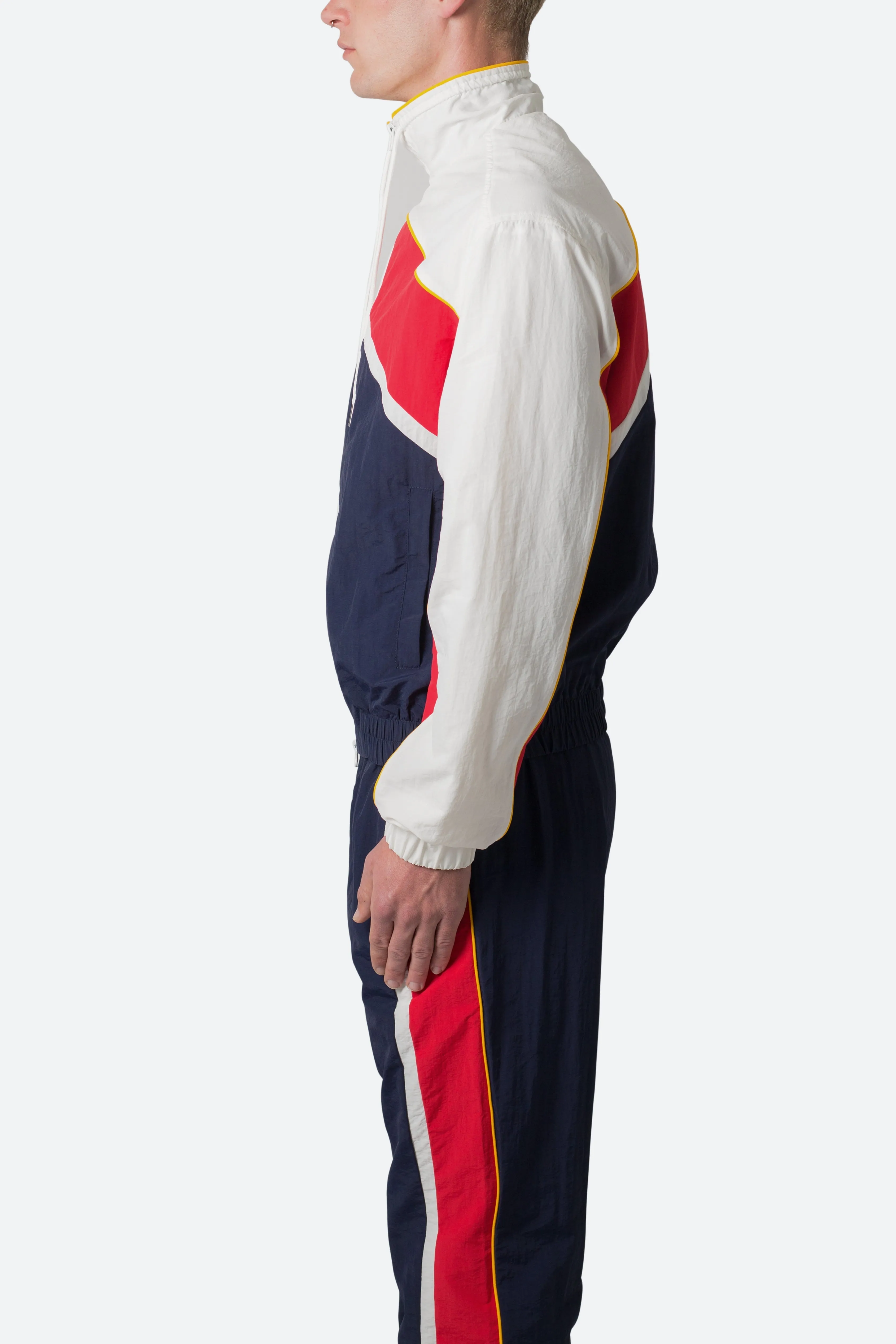 Nylon Collared Track Jacket - Red/White/Blue sold by MNML product image thumbnail 5