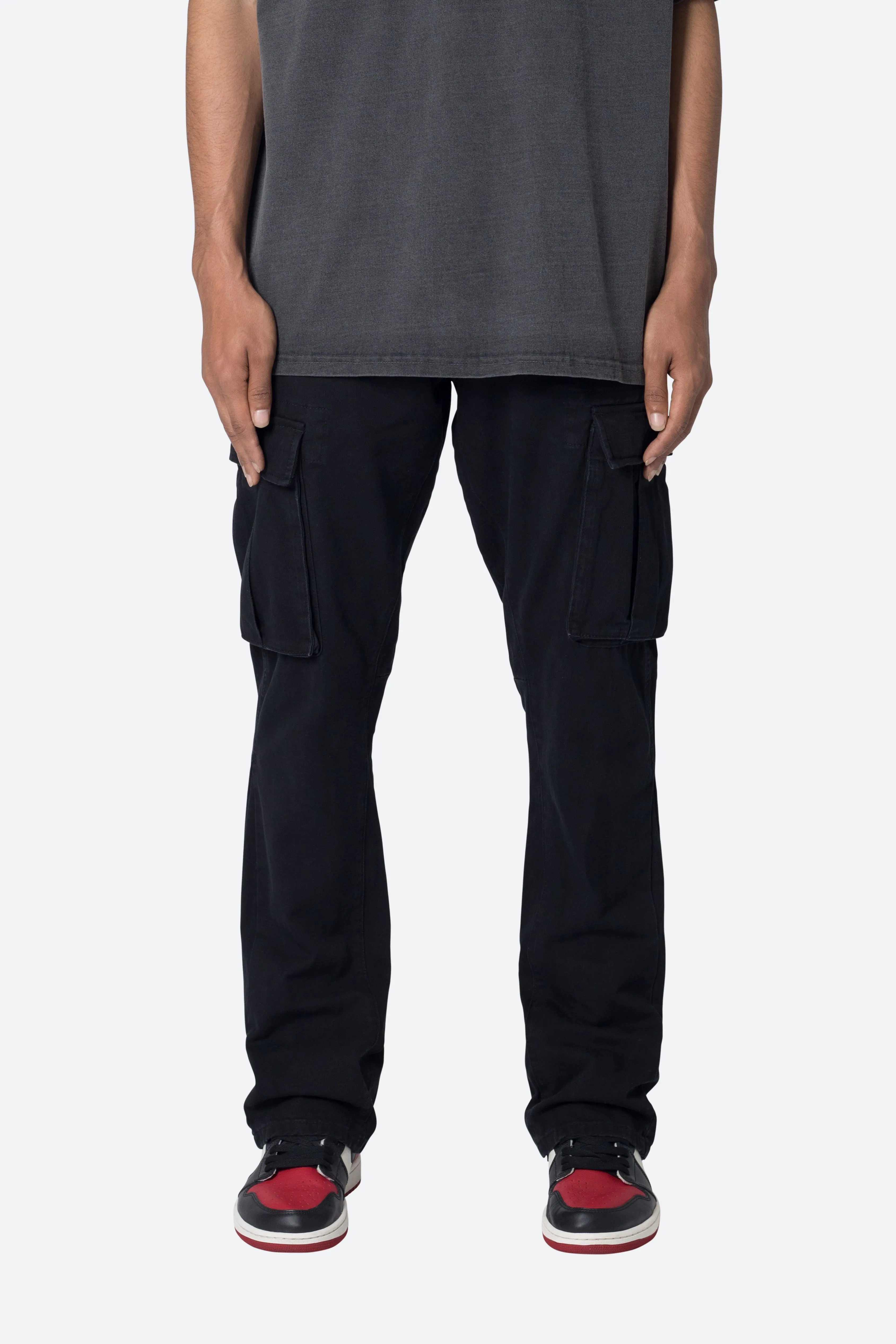 Twill Flare Cargo Pants - Black sold by MNML
