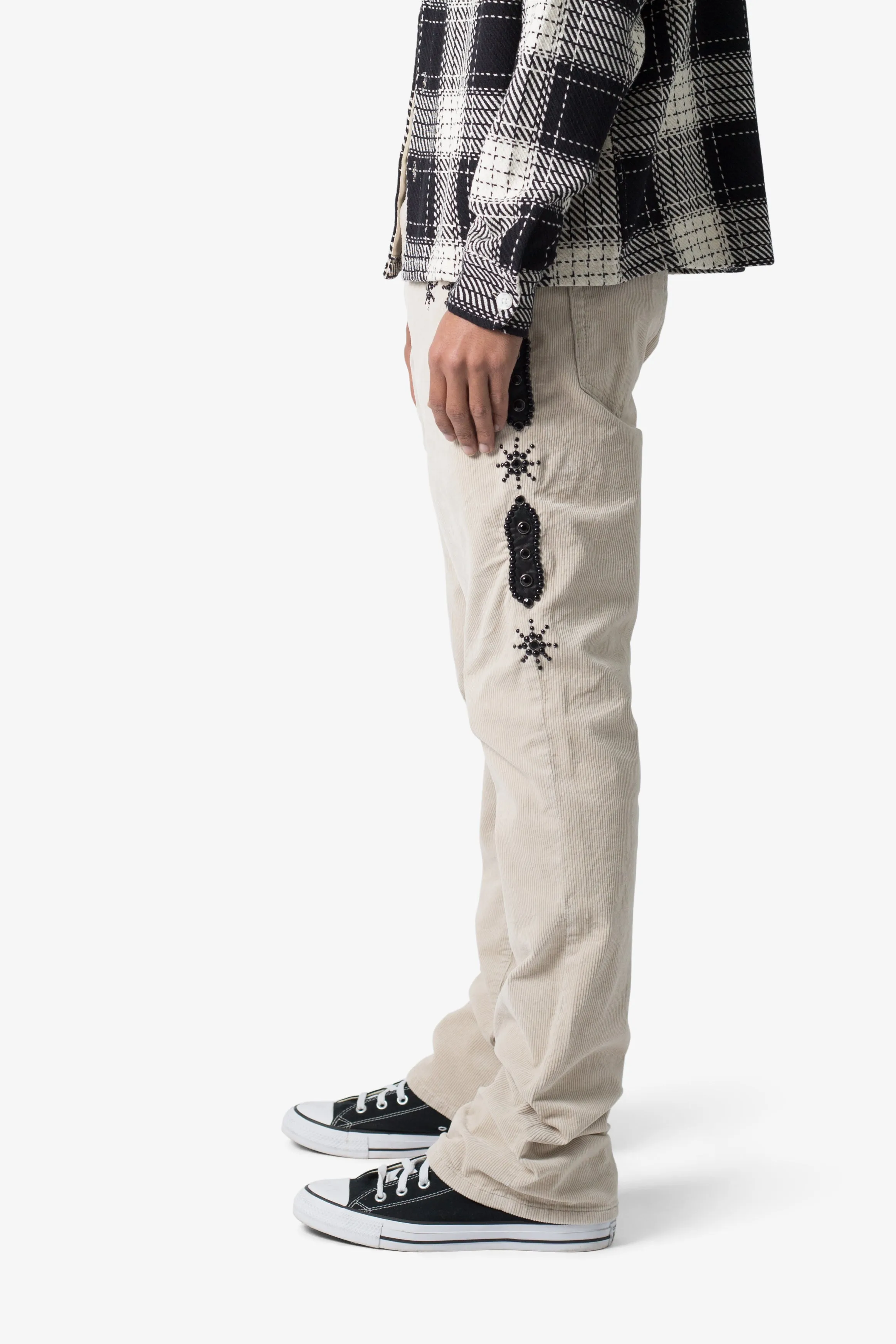 B374 Studded Flare Pants - White sold by MNML product image thumbnail 5