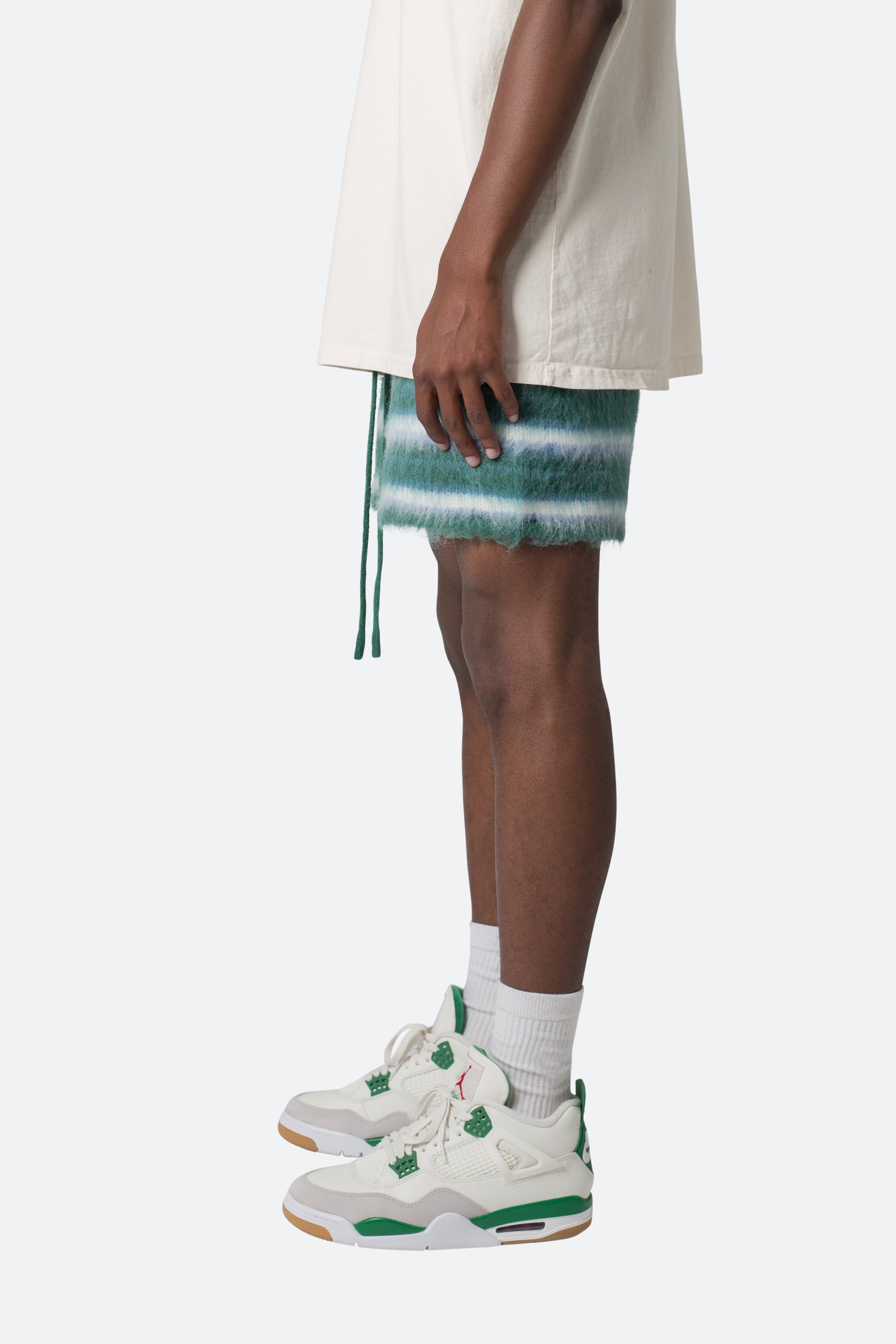 Striped Mohair Shorts - Green sold by MNML product image thumbnail 5