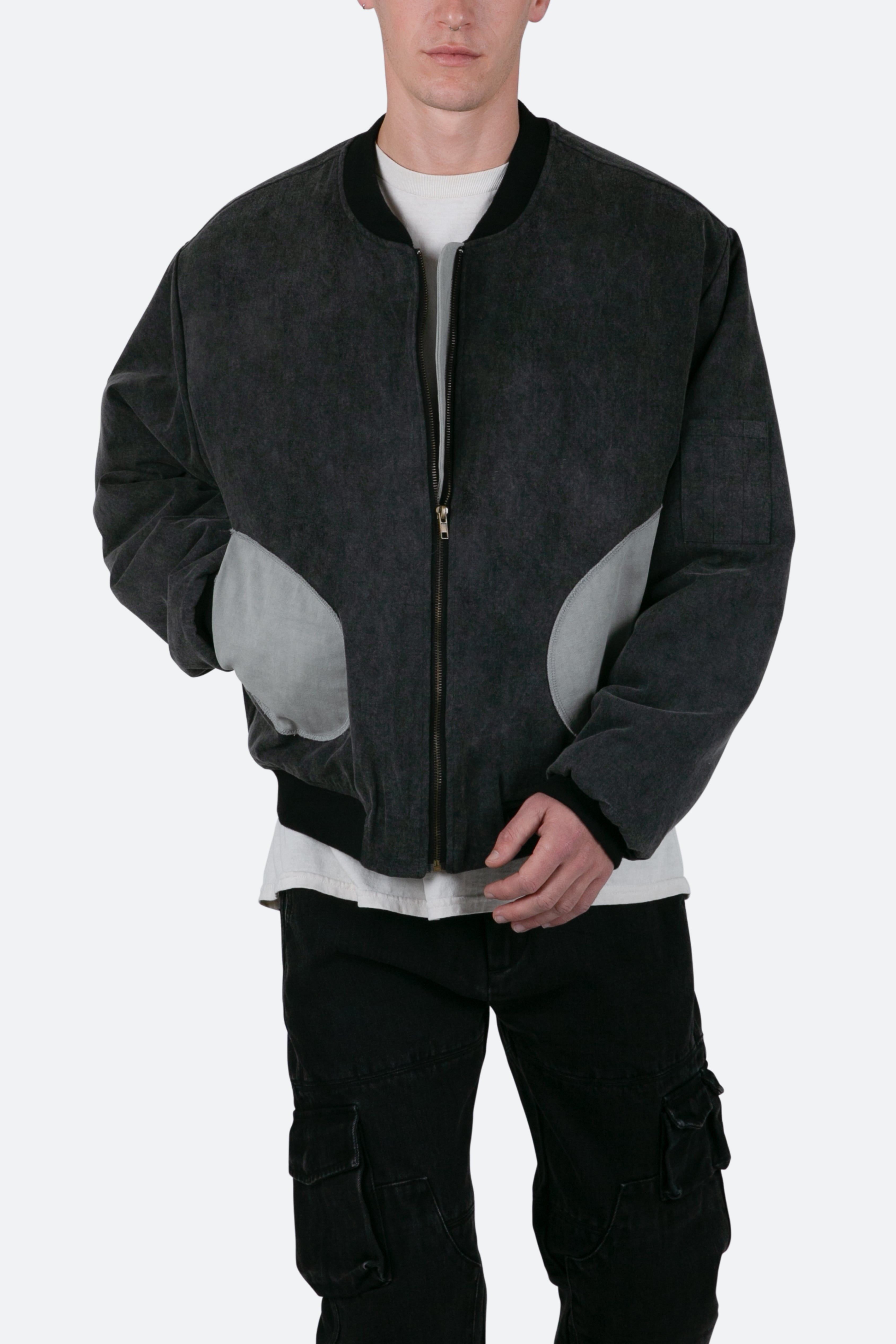 Distressed Bomber Jacket - Charcoal Grey sold by MNML product image thumbnail 6