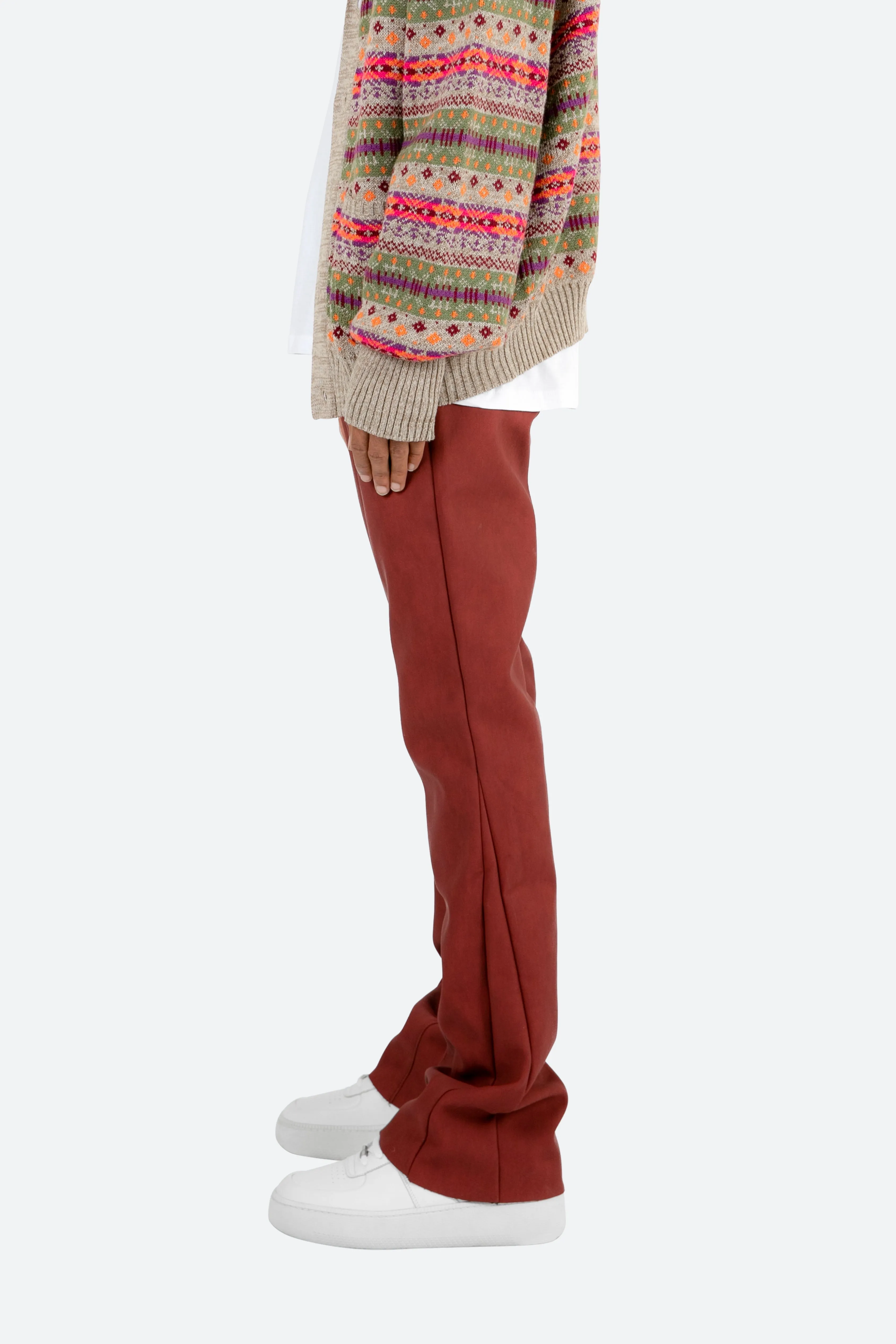 B460 Leather Flare Pants - Burgundy sold by MNML product image thumbnail 5