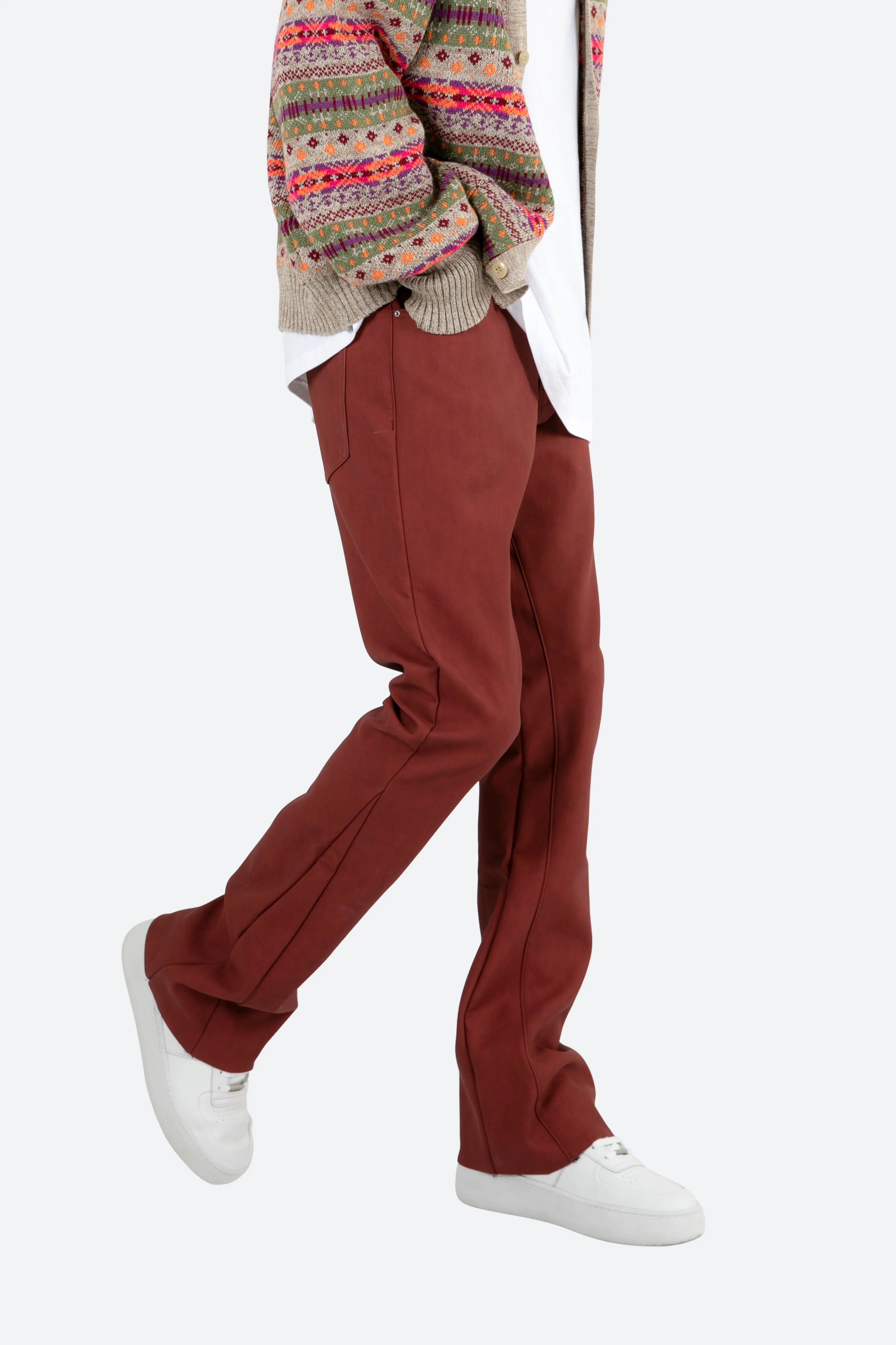 B460 Leather Flare Pants - Burgundy sold by MNML product image thumbnail 2