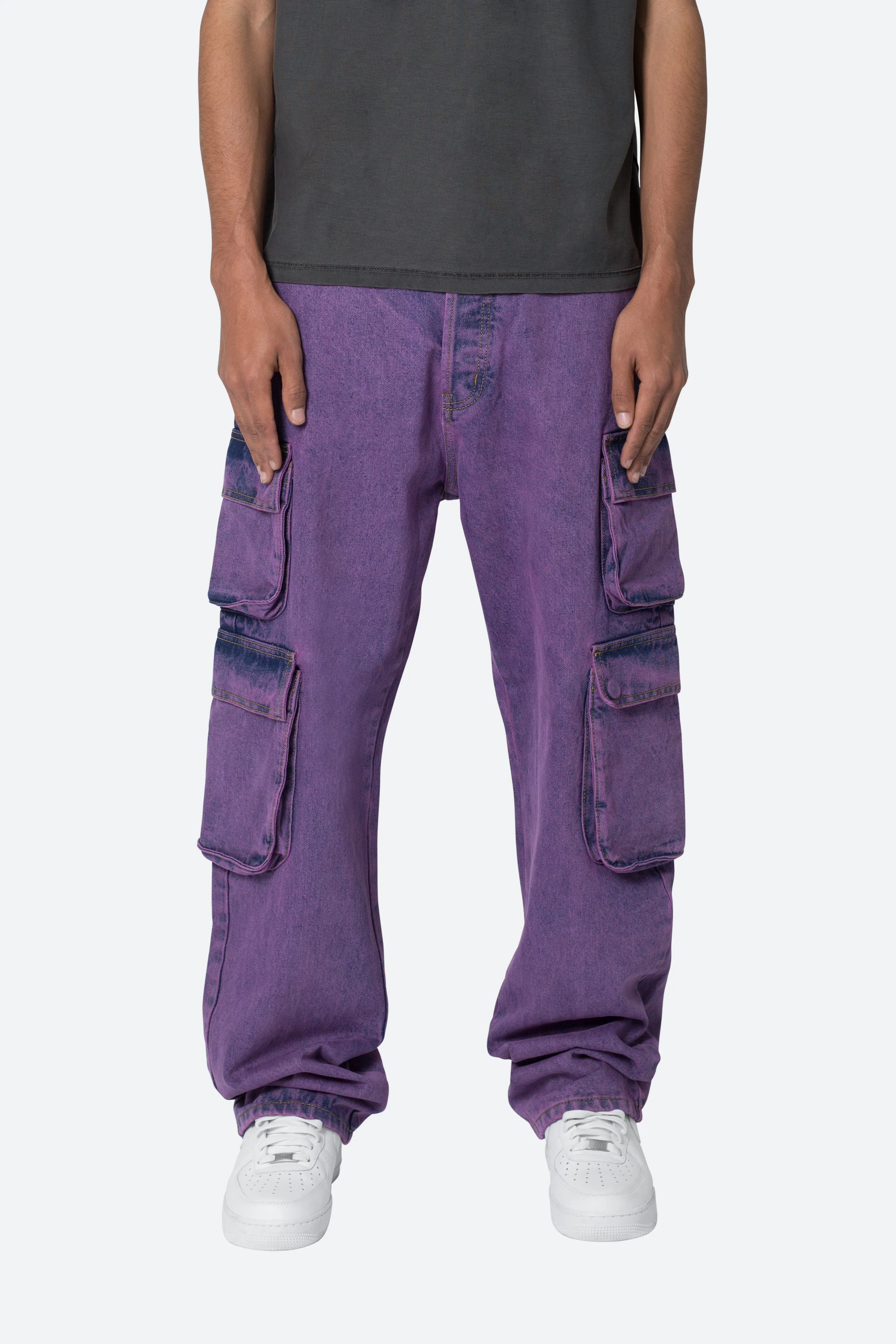 【KOOLOSET】Purple Dying Curved Cargo Pants img02216_src.webp