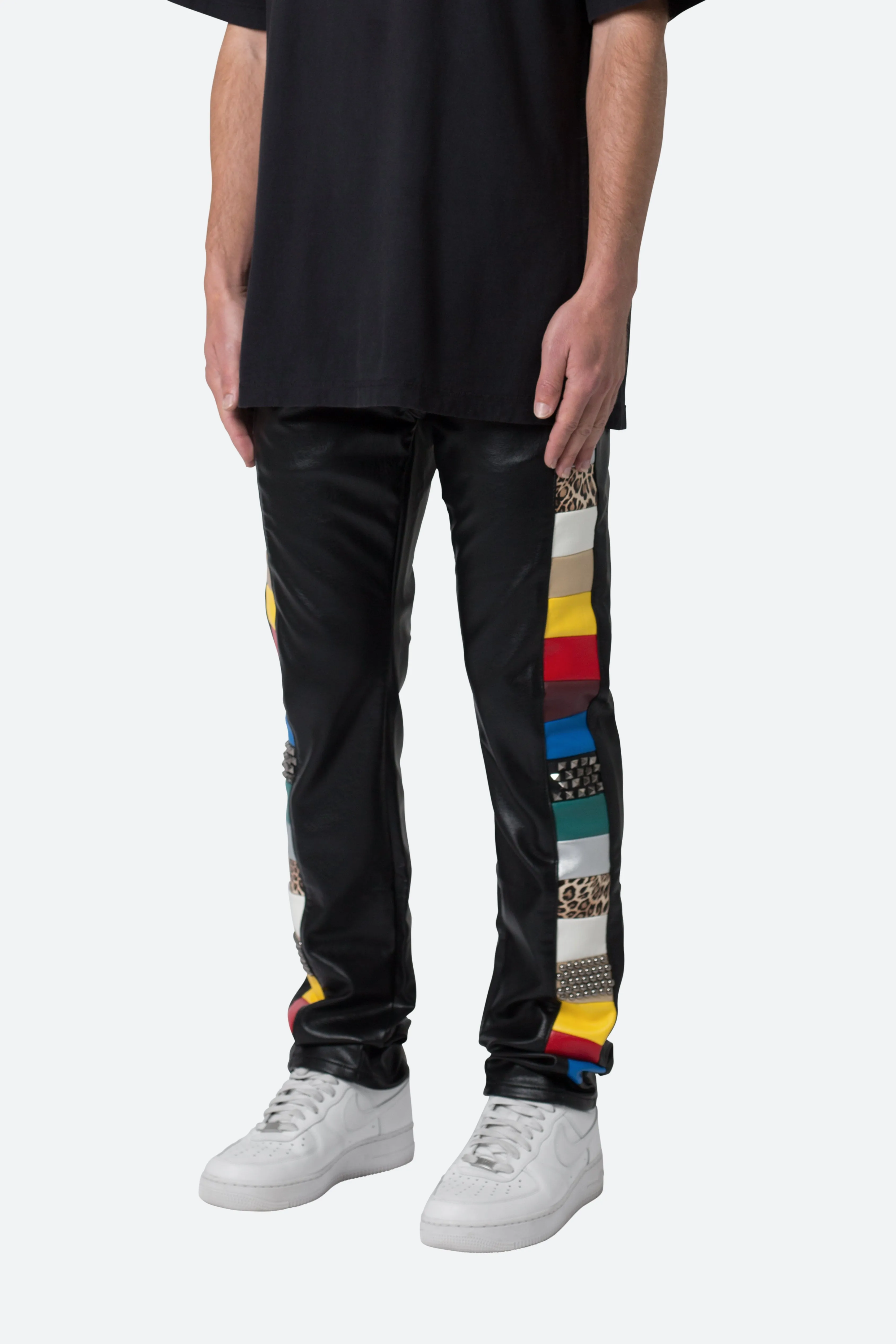 D526 Color Block Leather Pants - Multi sold by MNML product image thumbnail 3