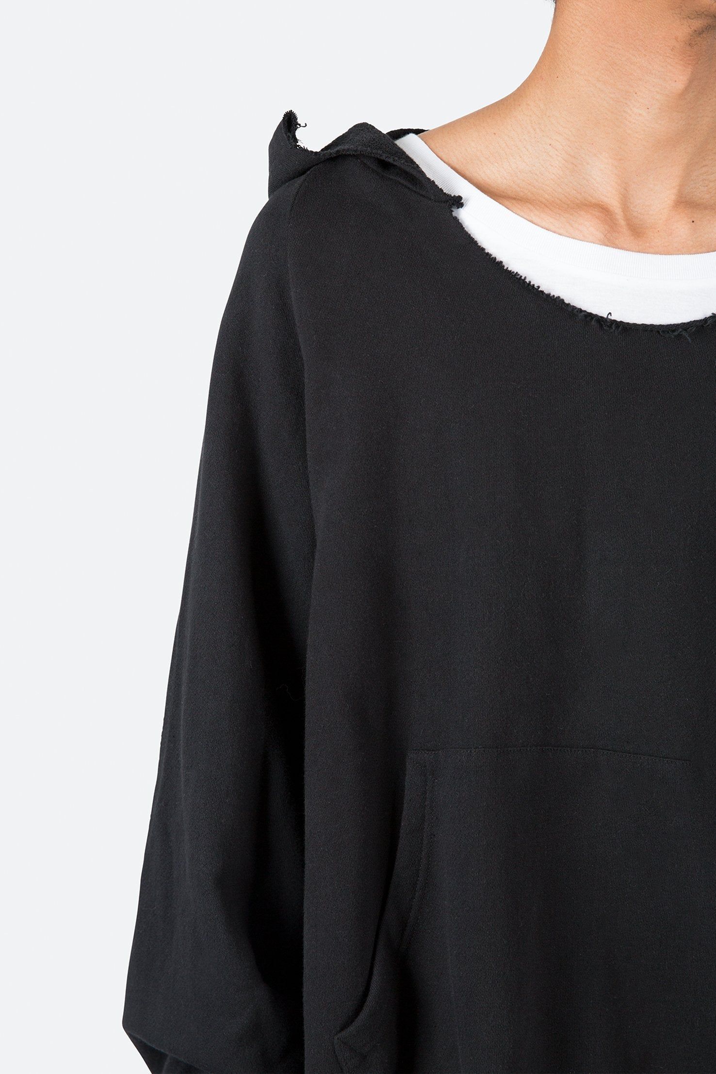 Cut Neck Hoodie - Black sold by MNML product image thumbnail 7