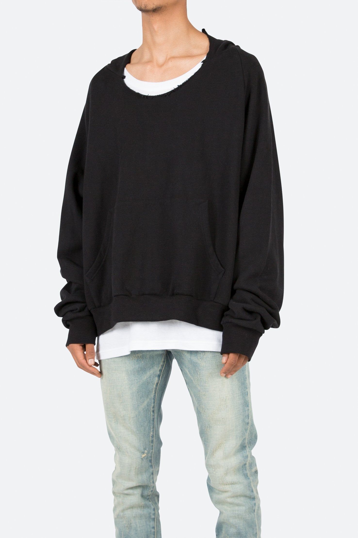Cut Neck Hoodie - Black sold by MNML product image thumbnail 4