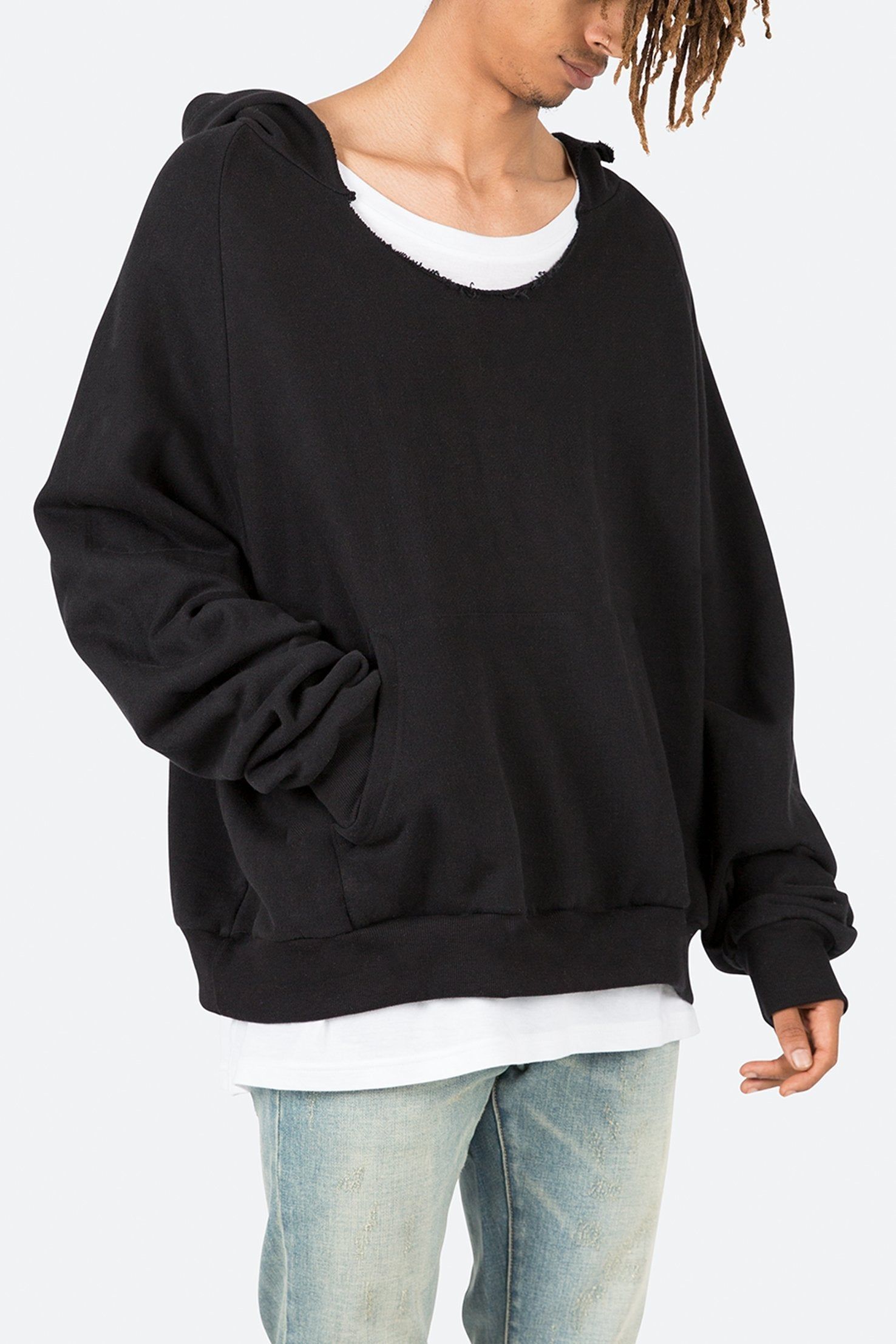 Cut Neck Hoodie - Black sold by MNML product image thumbnail 2