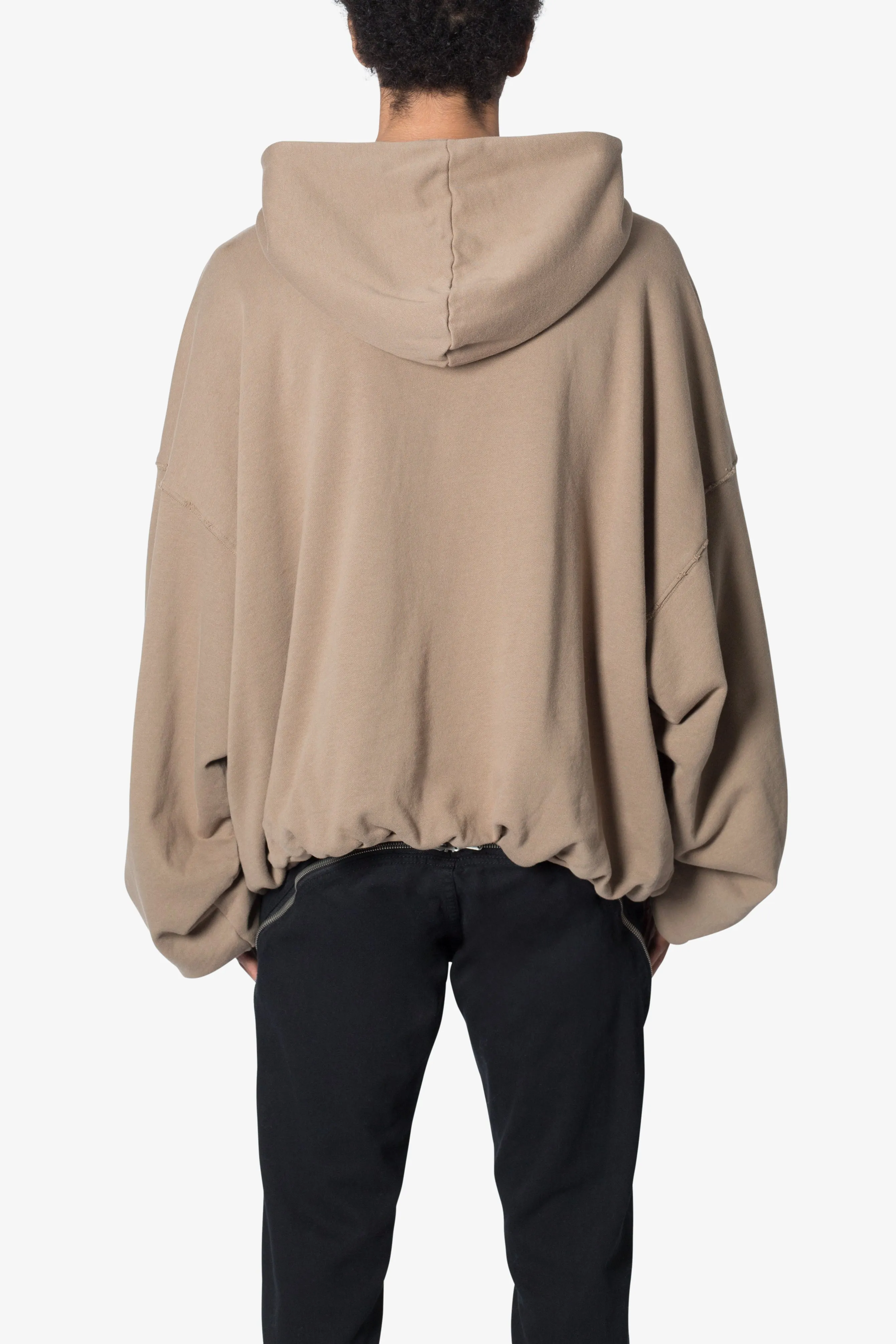 Lined Baggy 3/4 Zip Hoodie - Washed Earth sold by MNML product image thumbnail 5