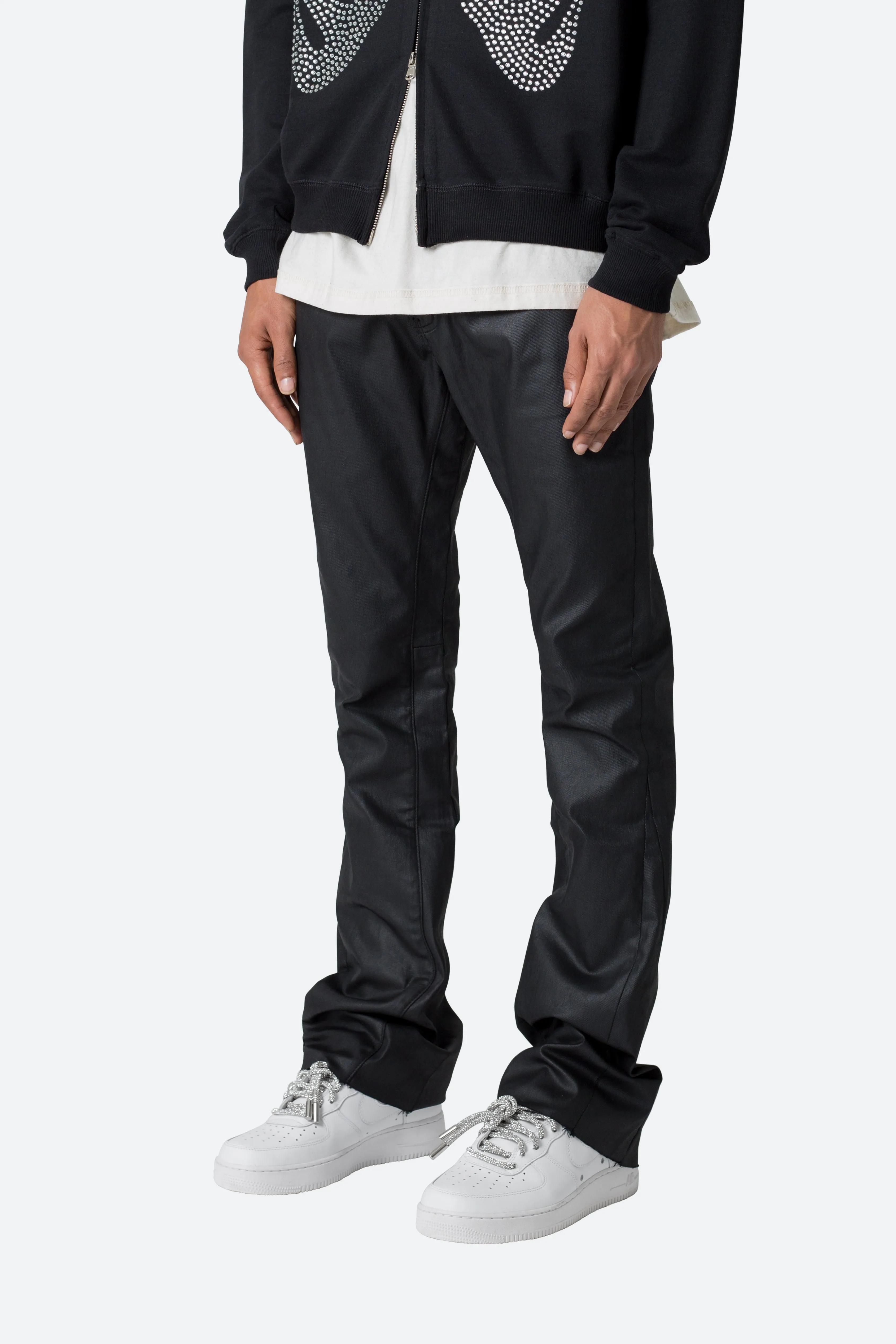 B447 Waxed Flare Denim - Black sold by MNML product image thumbnail 4