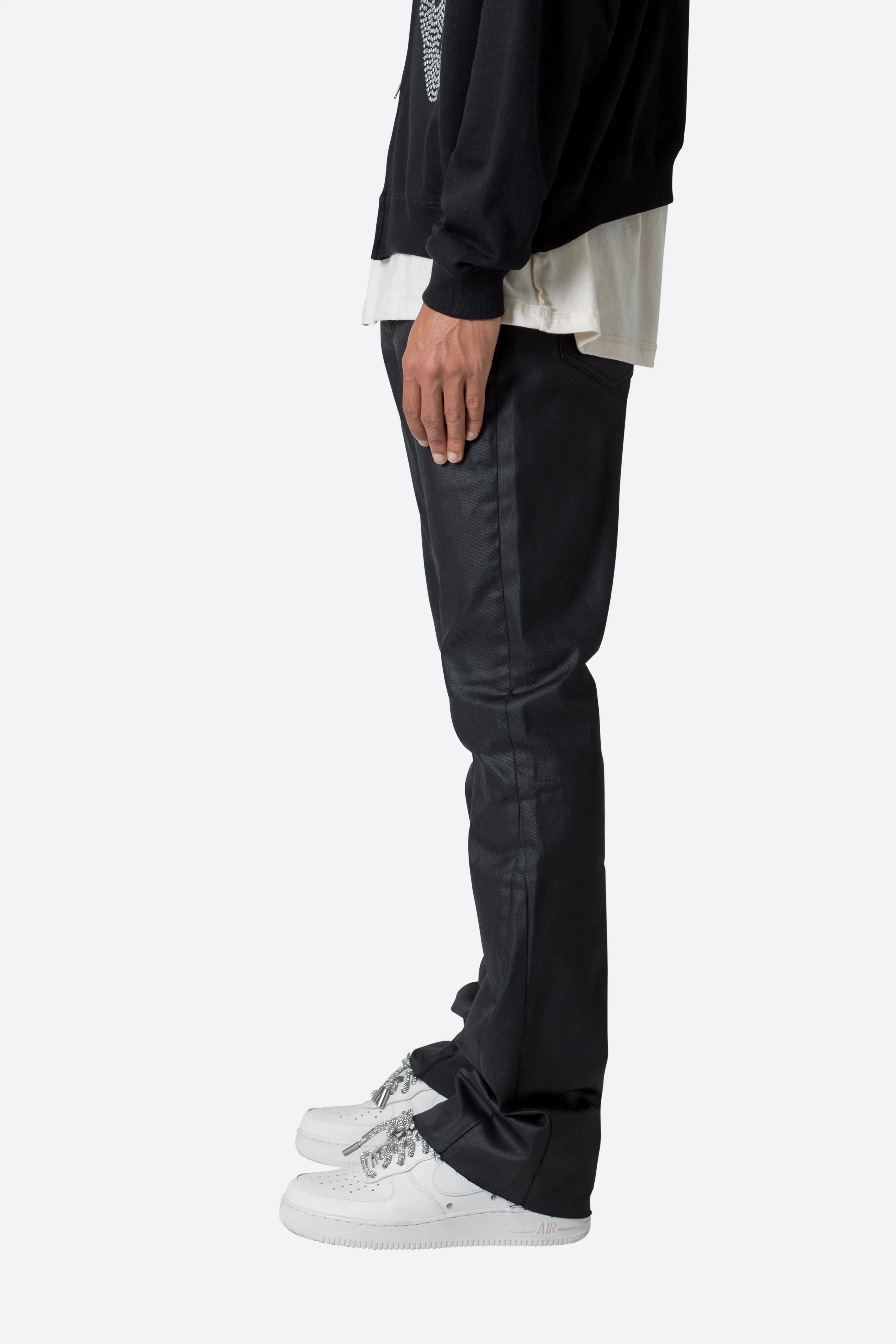 B447 Waxed Flare Denim - Black sold by MNML product image thumbnail 5
