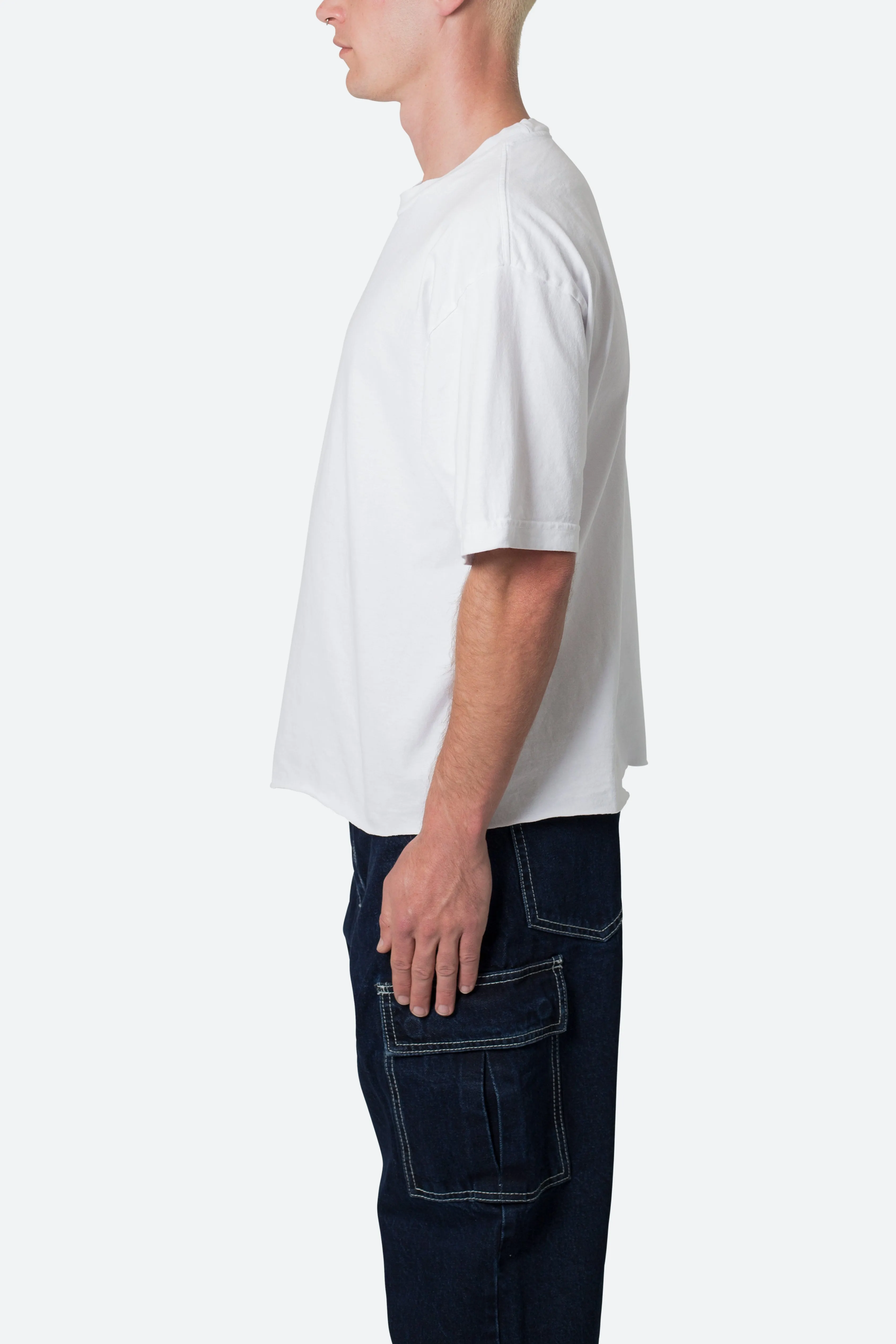 Vintage Boxy Cropped Tee - White sold by MNML product image thumbnail 4