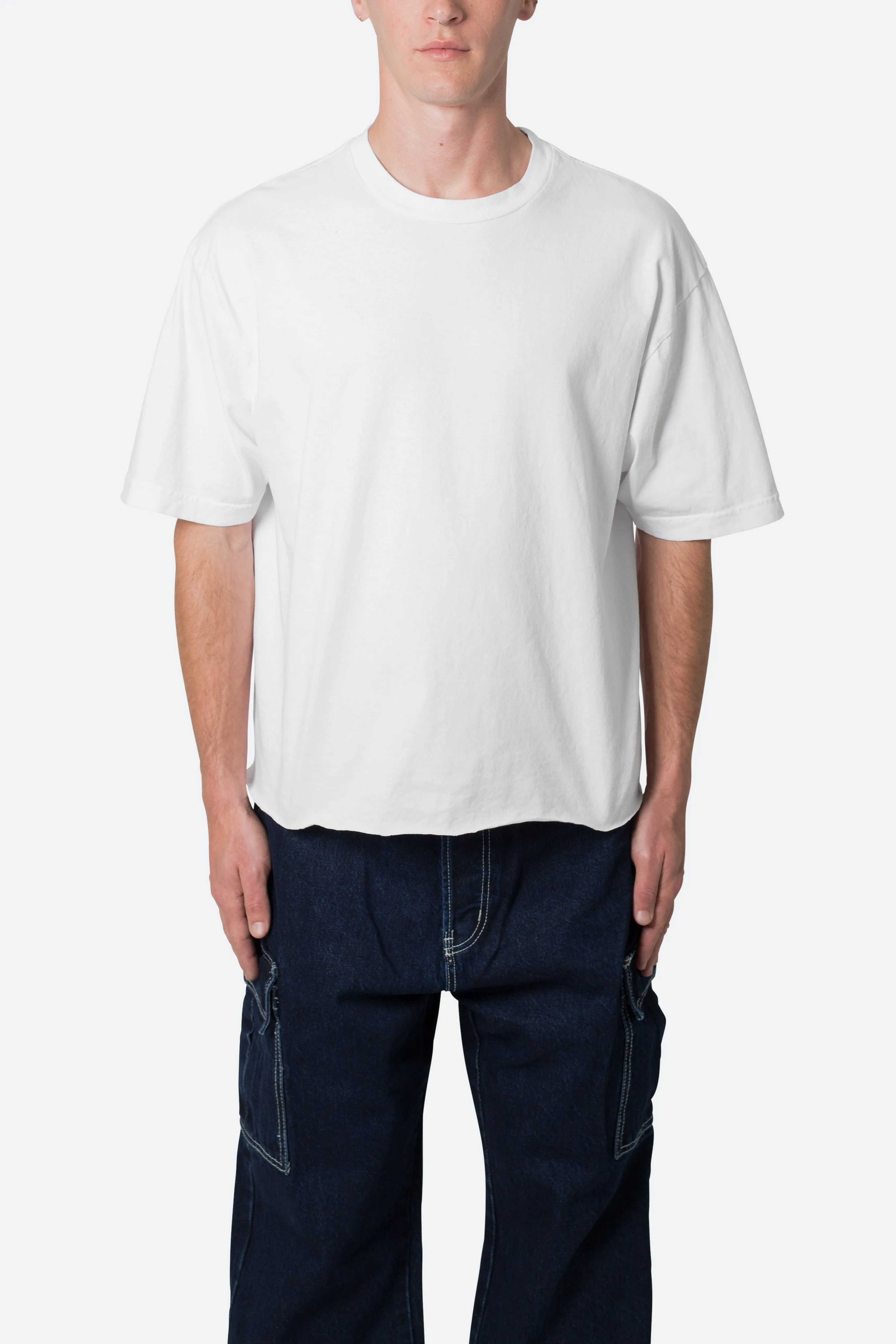 Vintage Boxy Cropped Tee - White sold by MNML