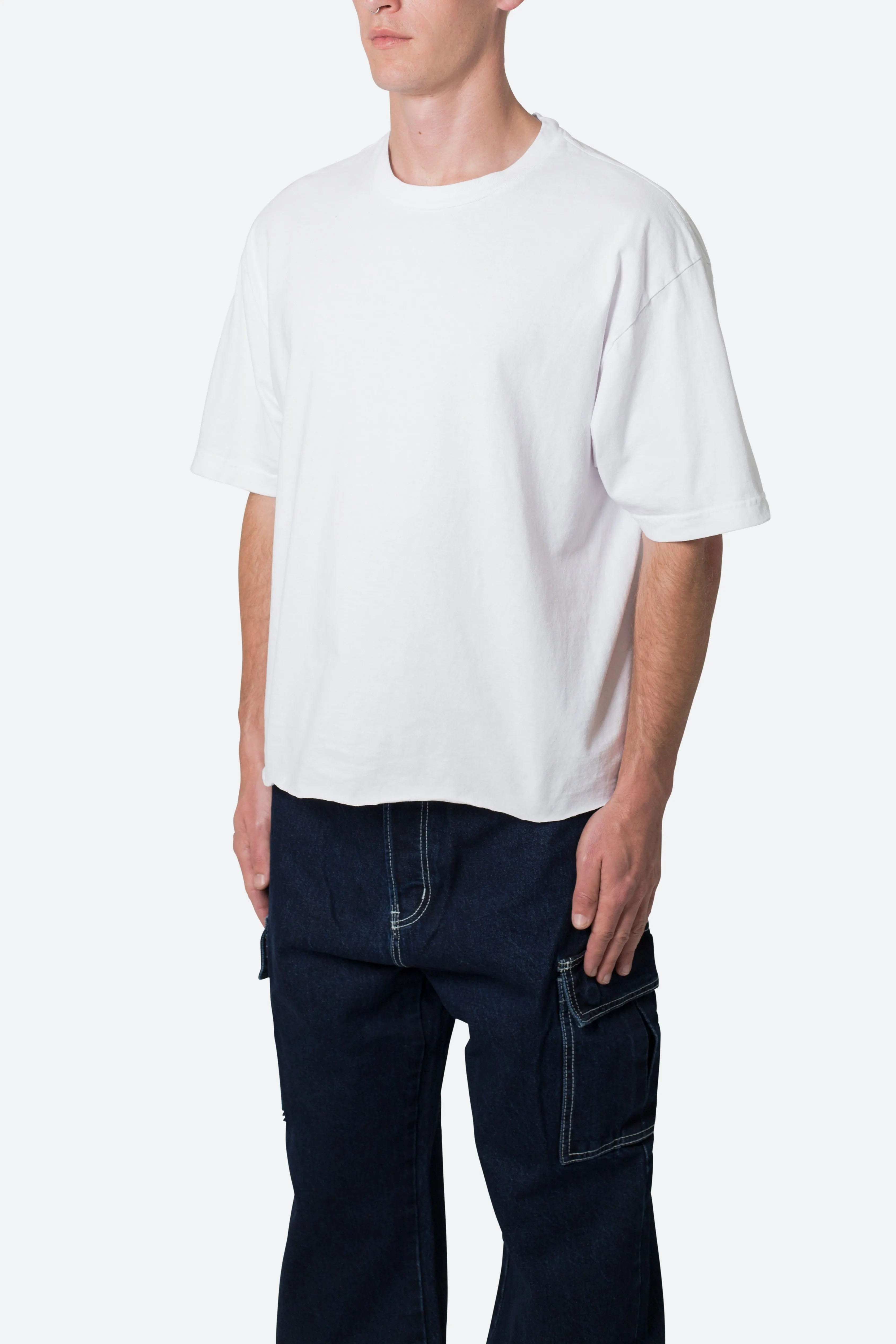 Vintage Boxy Cropped Tee - White sold by MNML product image thumbnail 3