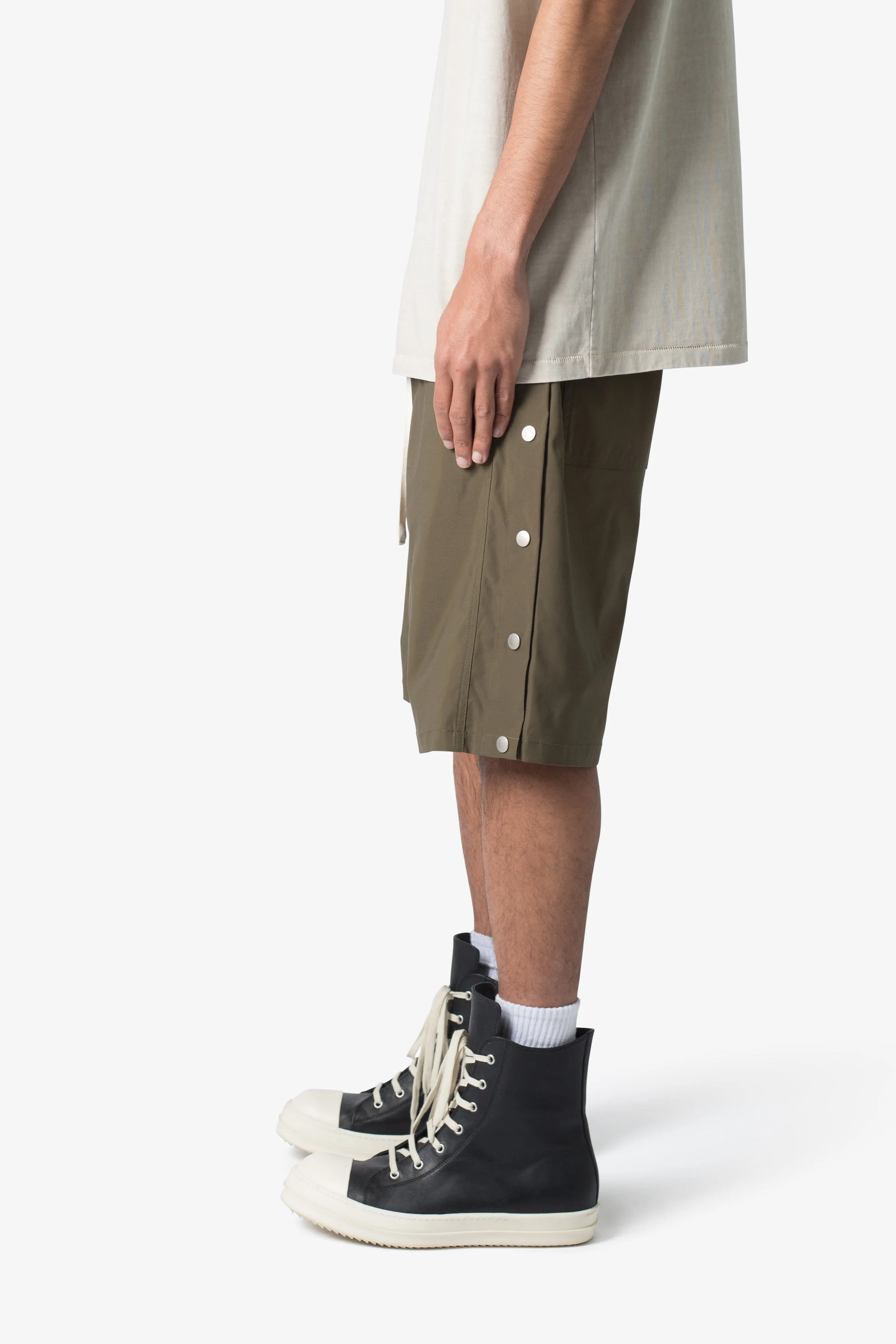 Side Snap Nylon Shorts - Olive sold by MNML product image thumbnail 5