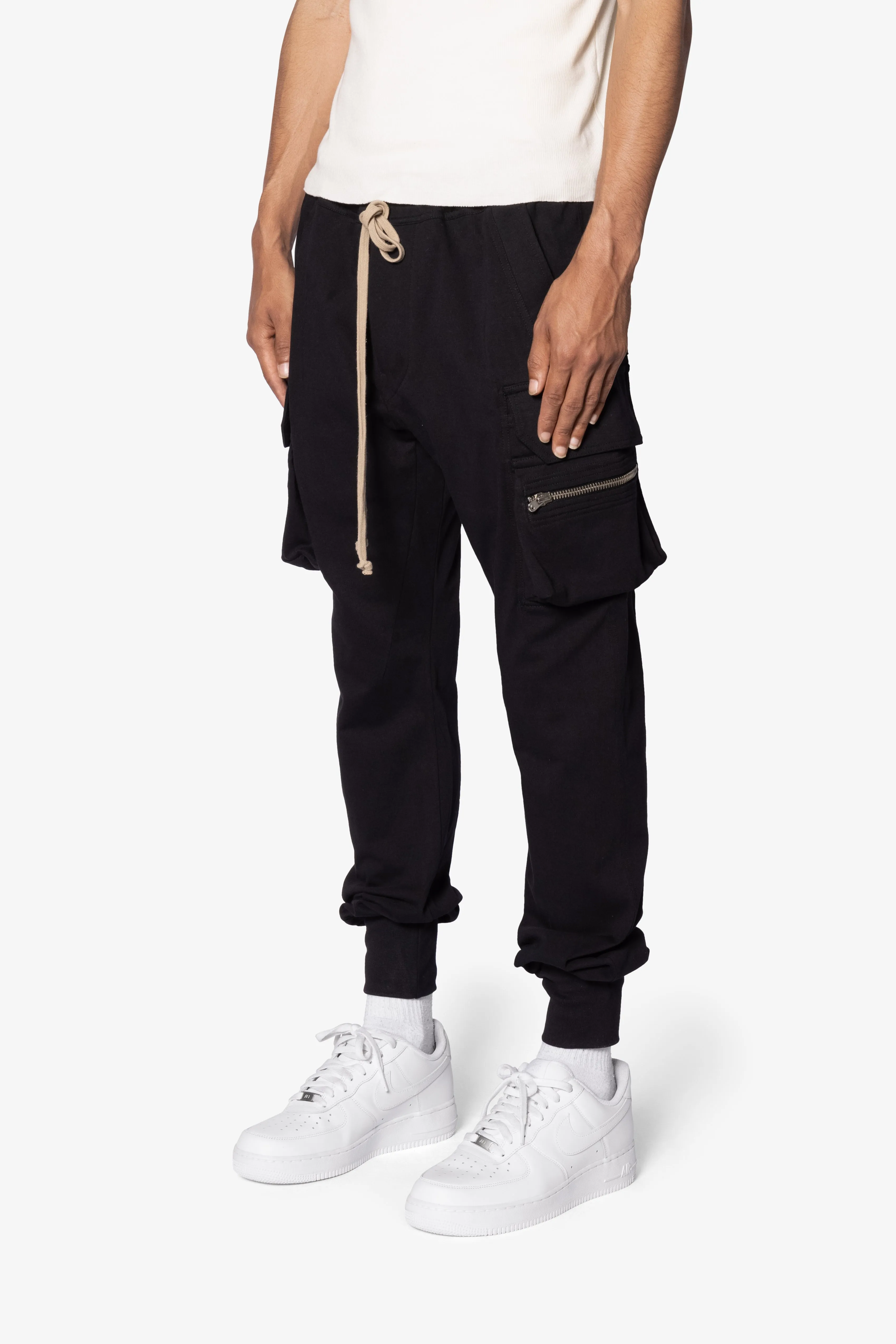 Jersey Cargo Pocket Sweatpants - Black sold by MNML product image thumbnail 4
