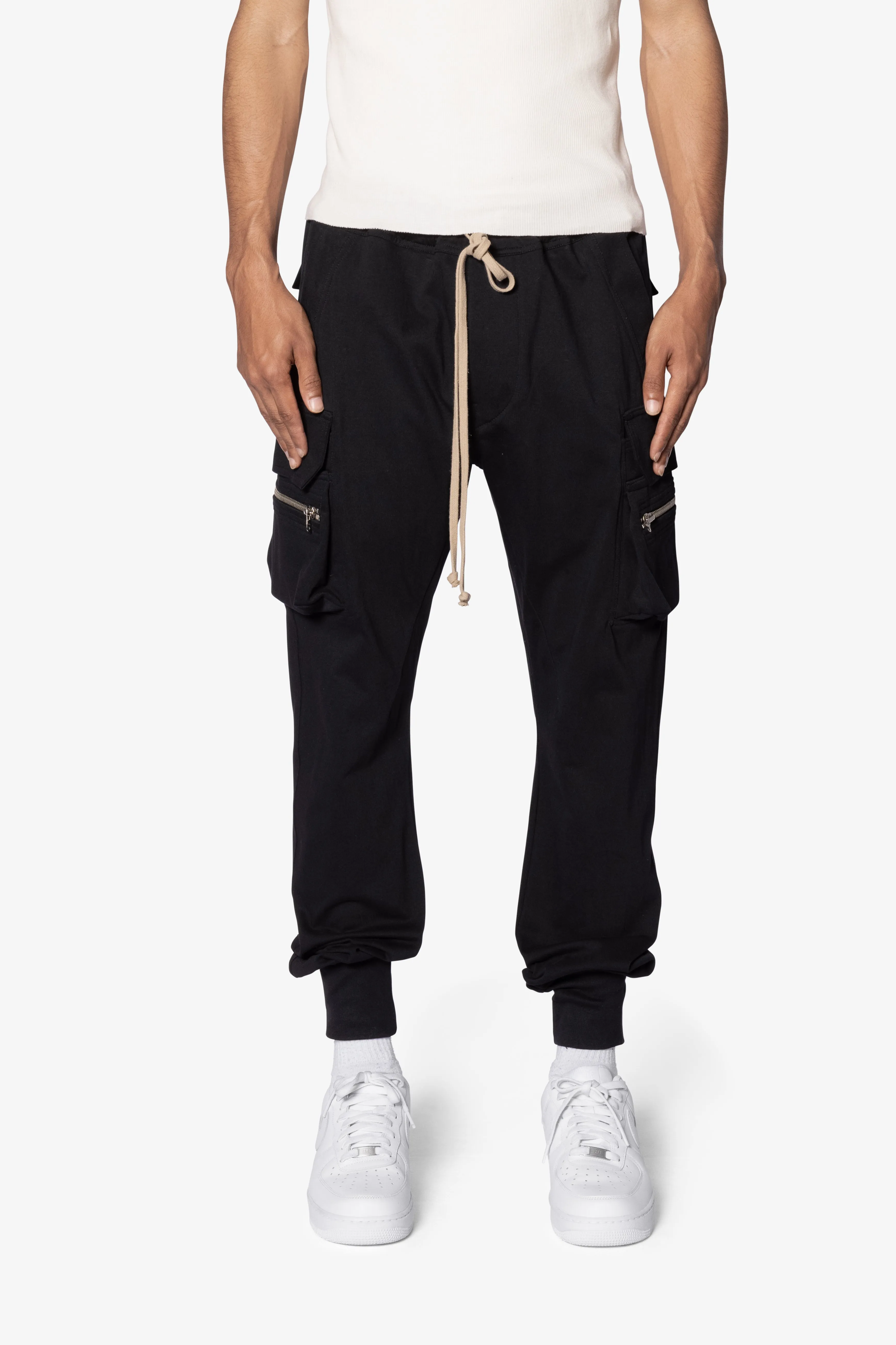 Jersey Cargo Pocket Sweatpants - Black sold by MNML product image thumbnail 3