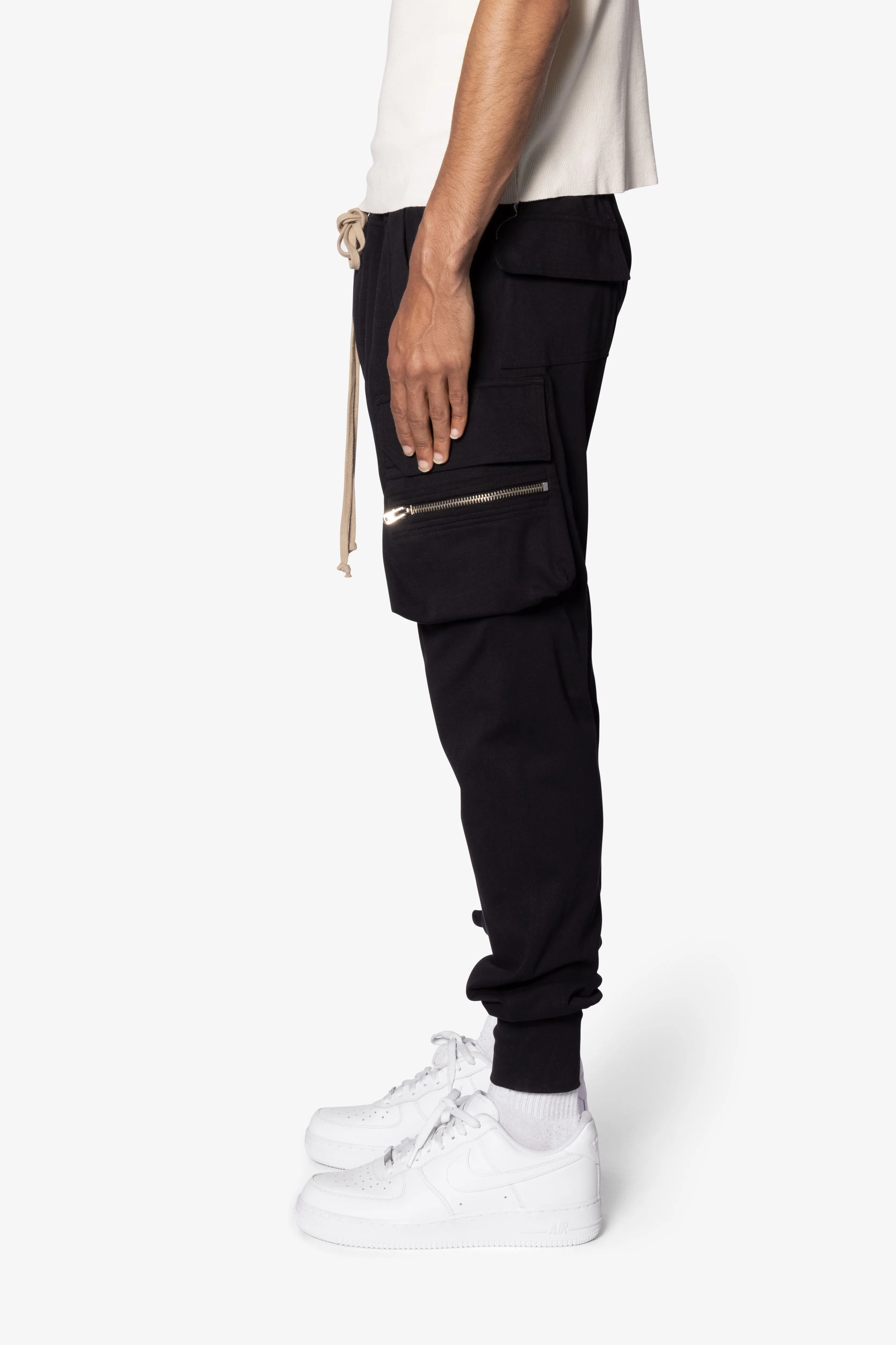 Jersey Cargo Pocket Sweatpants - Black sold by MNML product image thumbnail 5